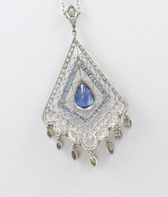 14 Karat Sapphire and Diamond Lavalier, circa 1920