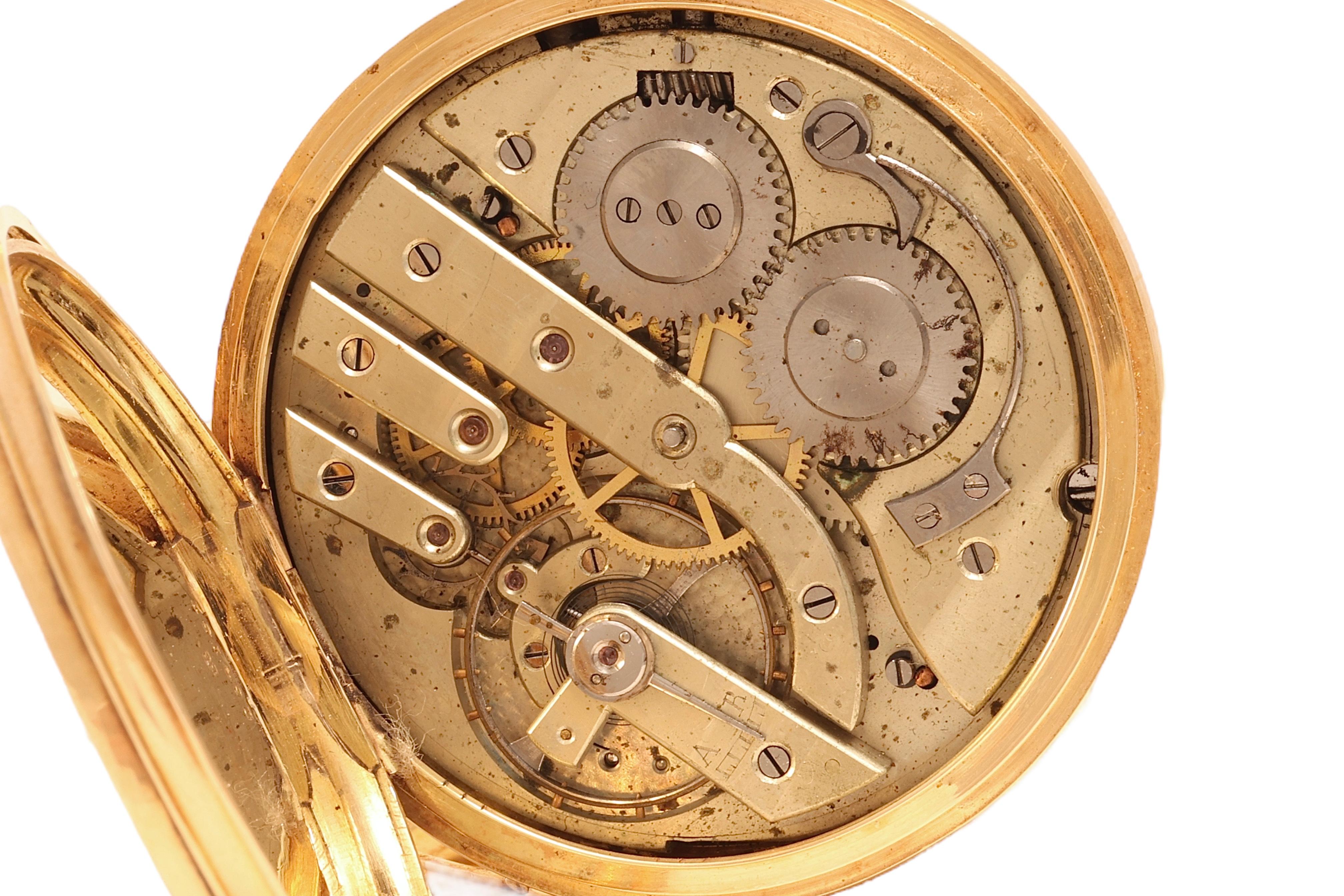 14 Kt Solid Gold Heavy Hunter Case Manual Winding Pocket Watch  en vente 8