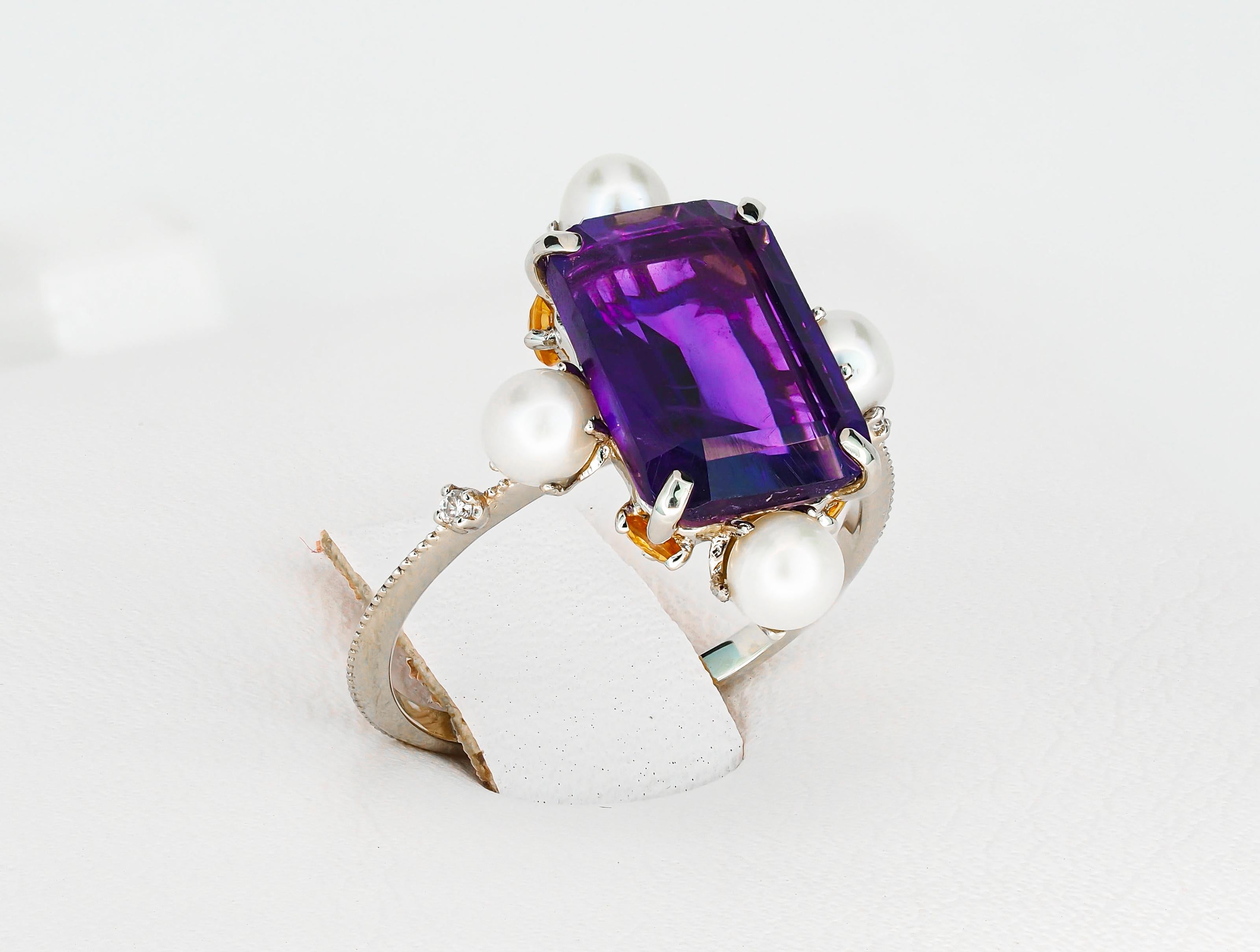 For Sale:  Amethyst ring in 14k gold.  2