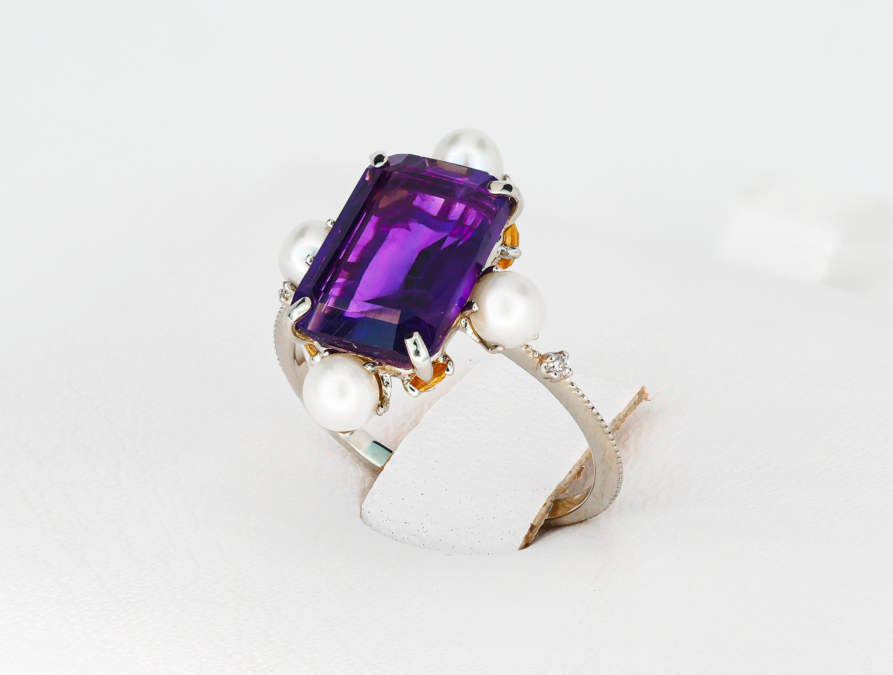 For Sale:  Amethyst ring in 14k gold.  3