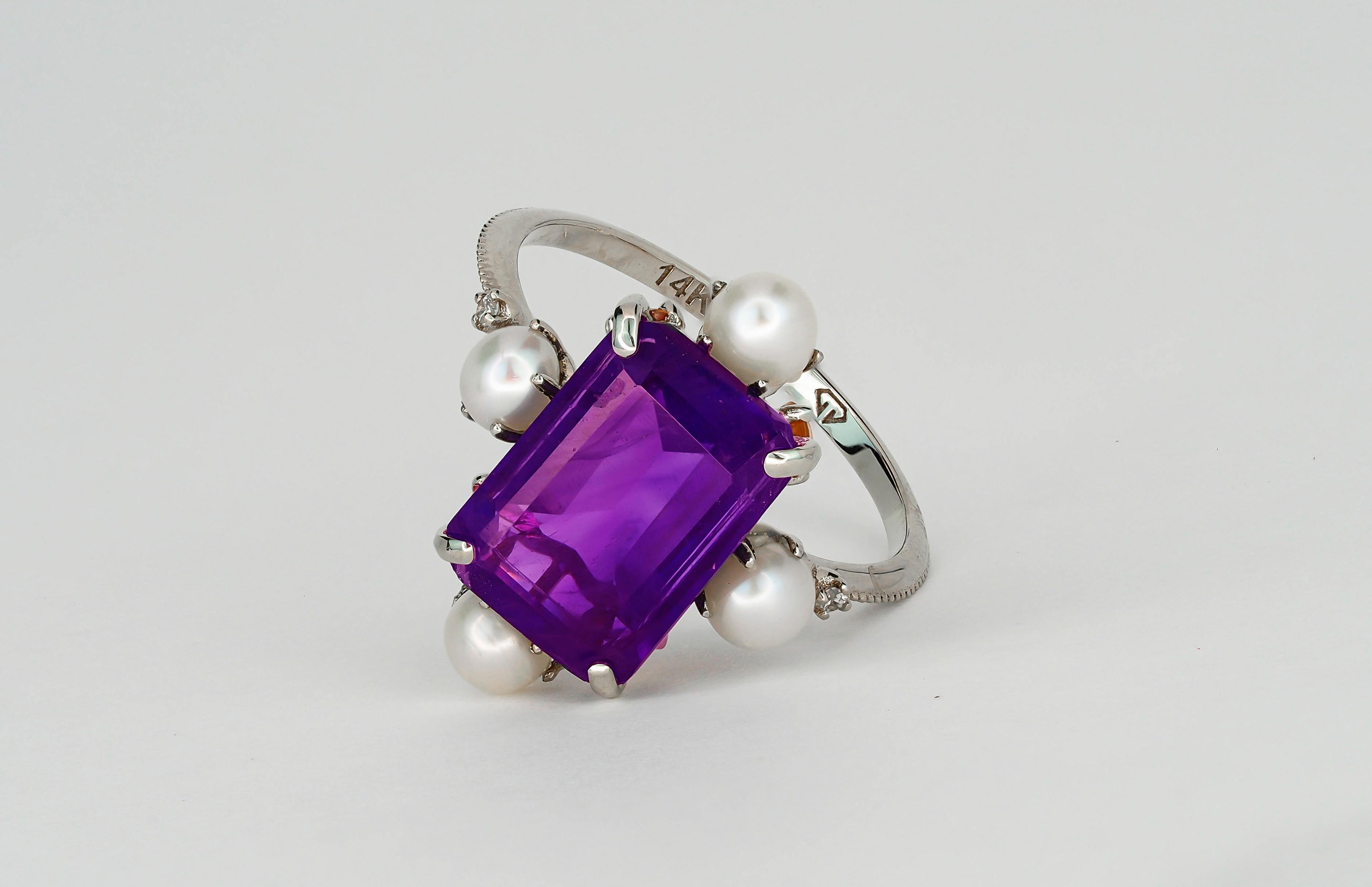 For Sale:  Amethyst ring in 14k gold.  4
