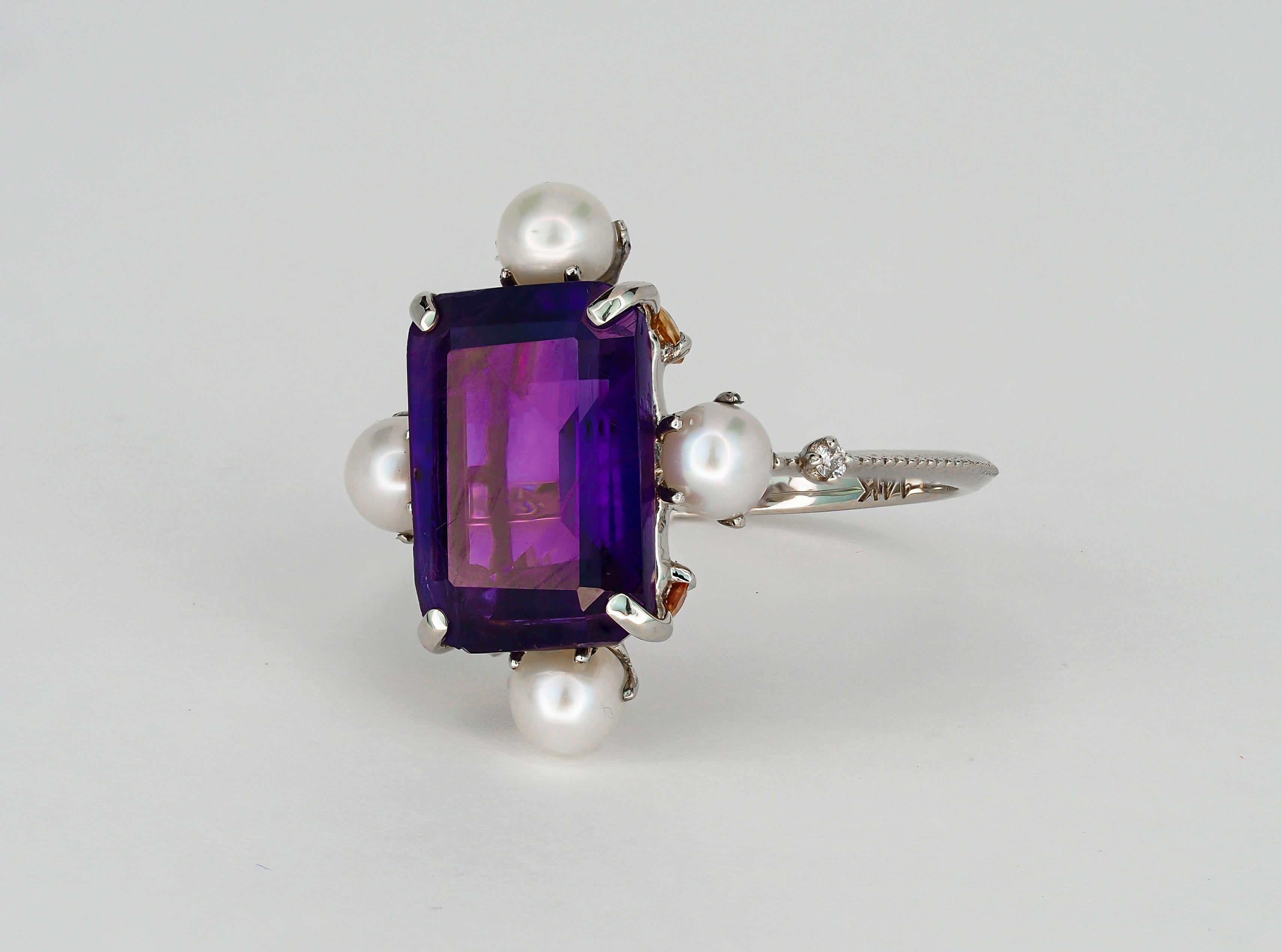 For Sale:  Amethyst ring in 14k gold.  6
