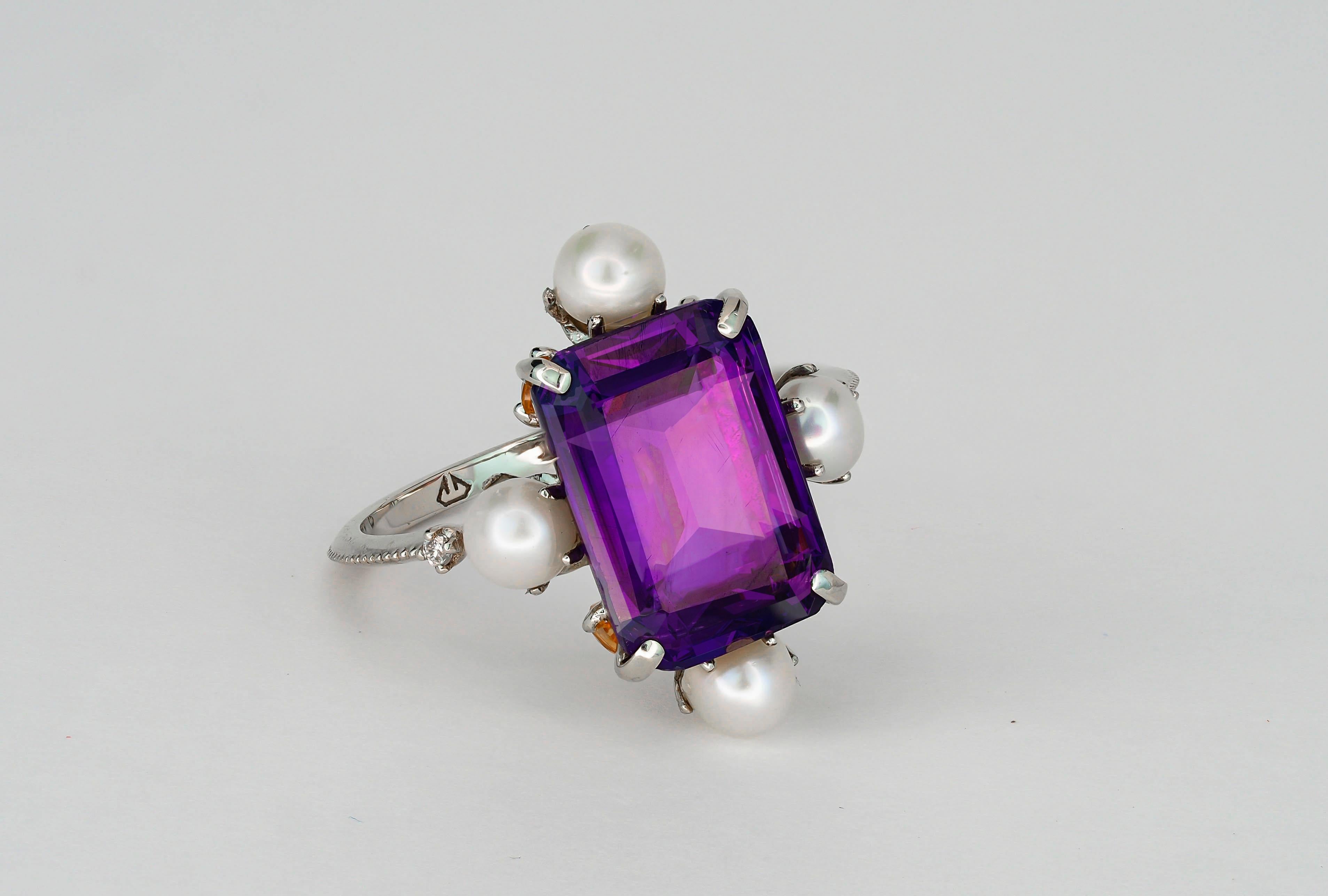 For Sale:  Amethyst ring in 14k gold.  7
