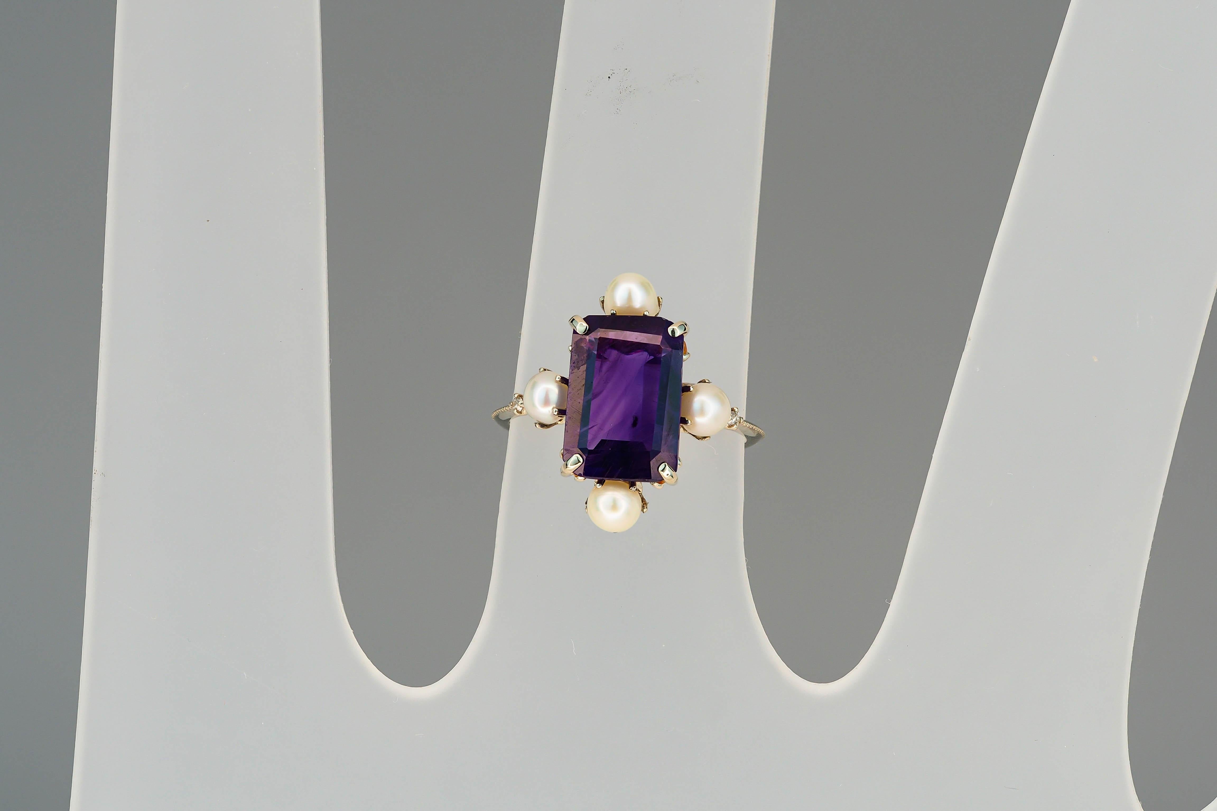 For Sale:  Amethyst ring in 14k gold.  8