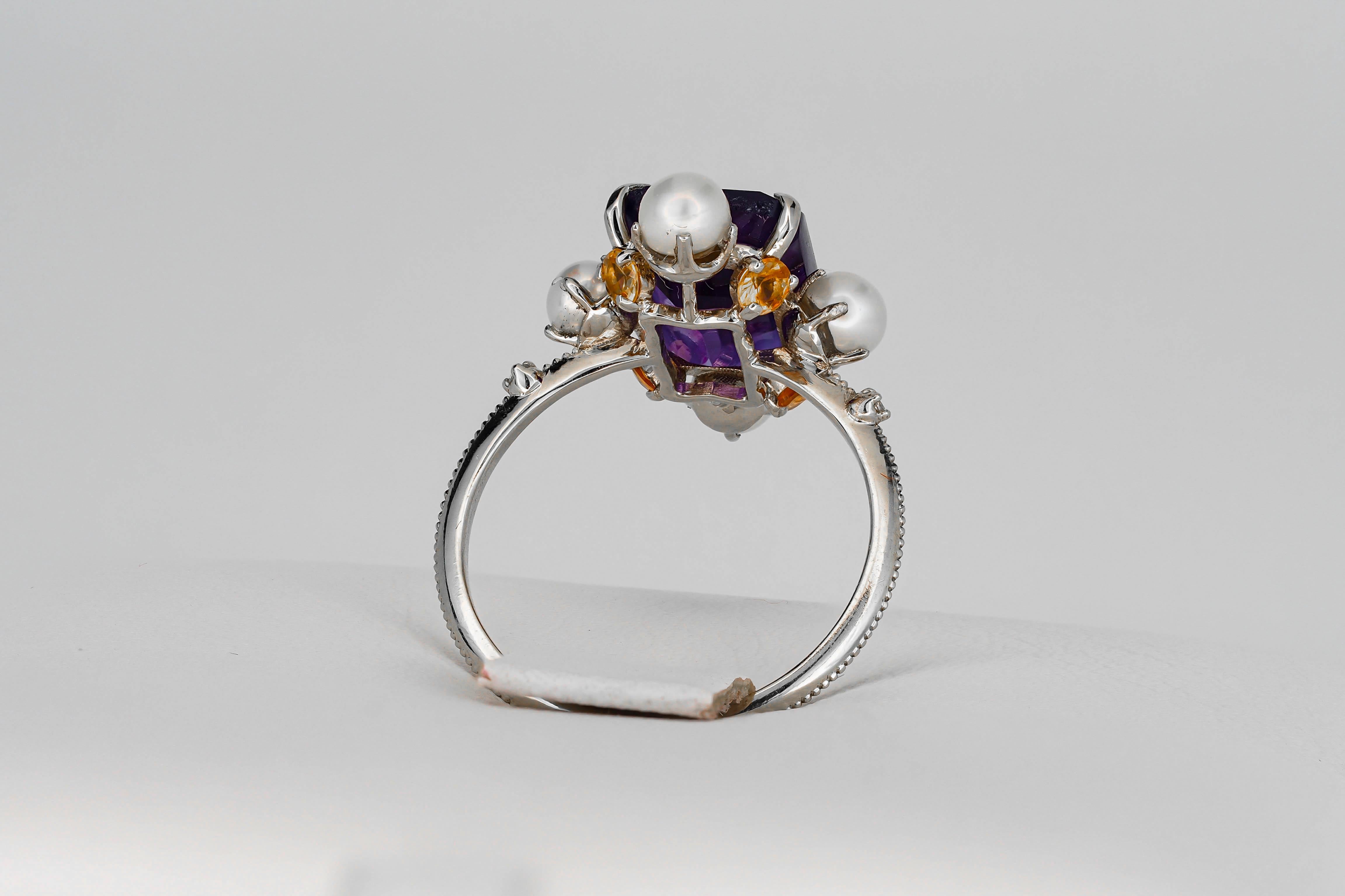 For Sale:  Amethyst ring in 14k gold.  9