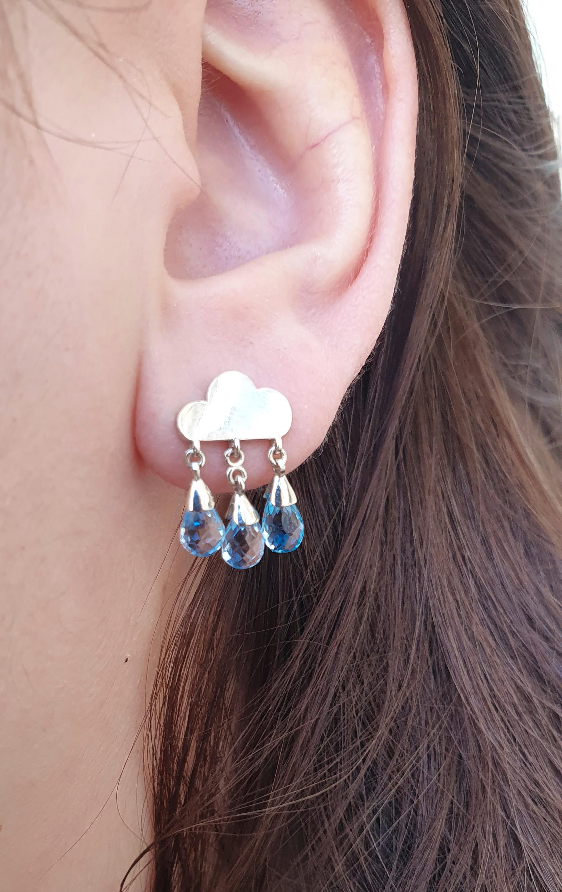 Women's Sun and rain cloud 14 karat gold earrings studs. Orange sapphire studs. For Sale