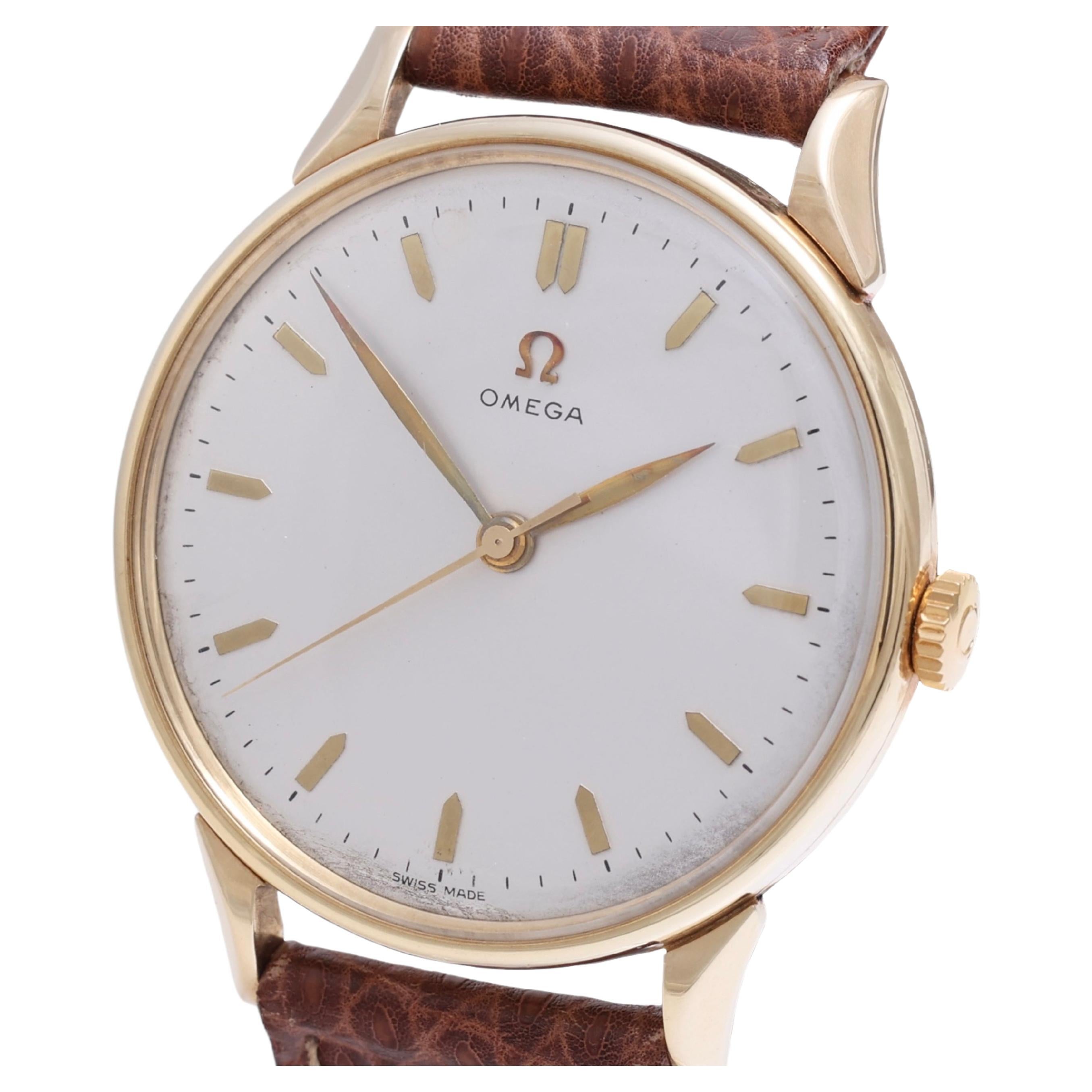 14 Kt Solid Yellow Gold Omega Jumbo, Cal 30 T2 SCPC Collectors Wrist Watch For Sale