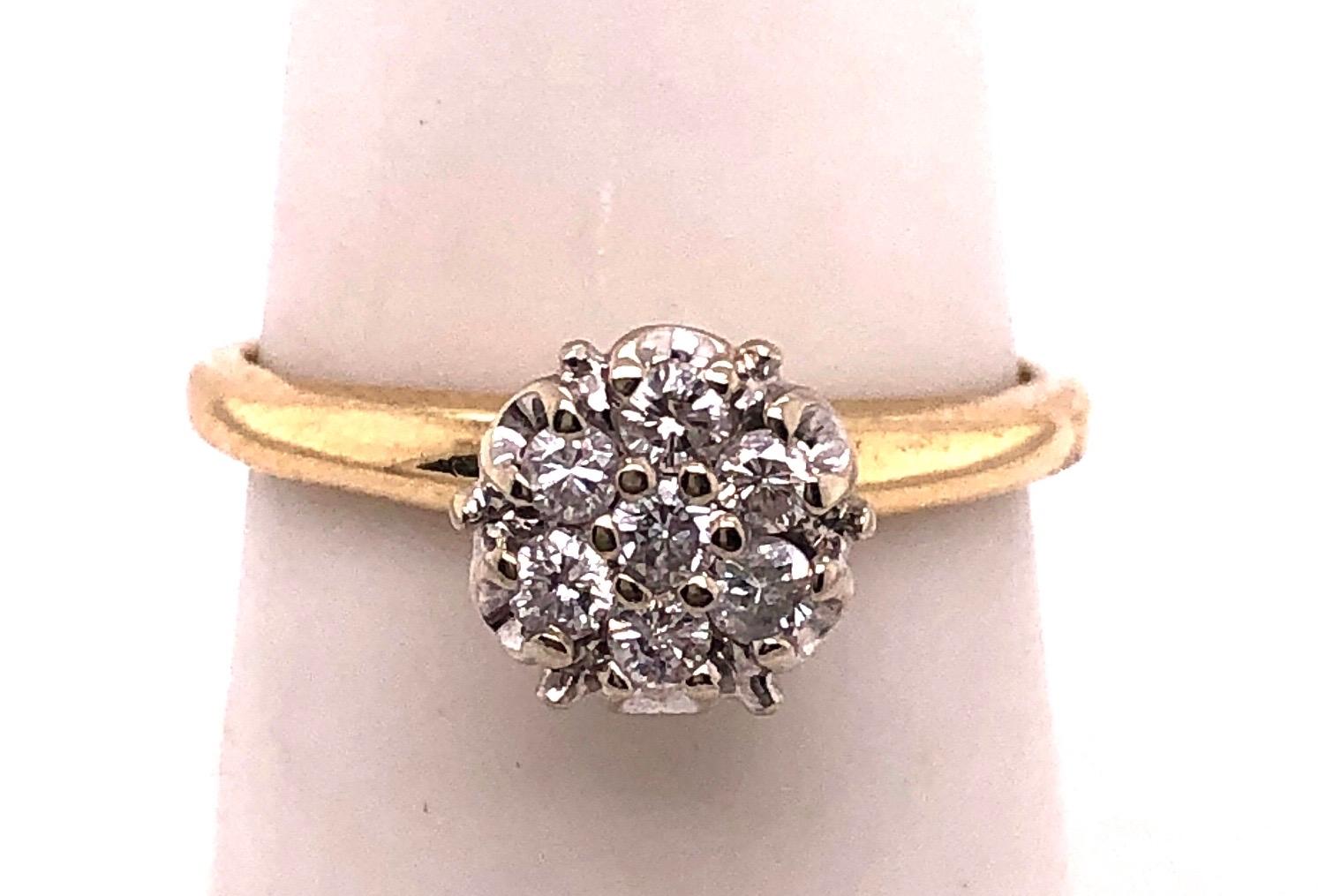 14 Kt Two Tone Gold Contemporary Diamond Cluster Engagement Ring 0.40 TDW.
Size 7
3 grams total weight.