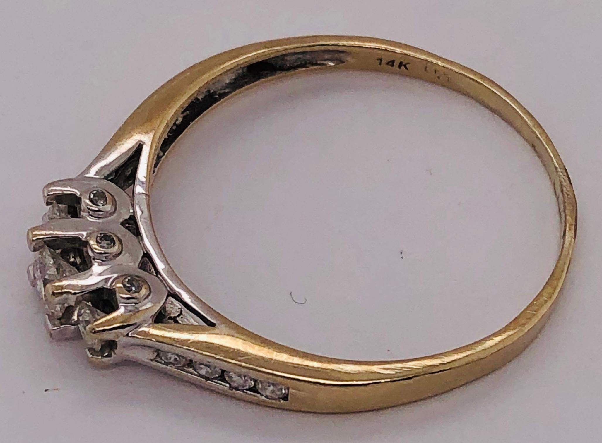 Bague de mariage en or jaune et blanc 14 carats bicolore 1,00 TDW en vente 1