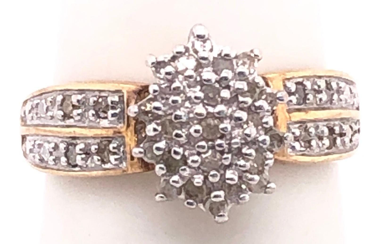 14 Karat Two Tone Gold Fashion Ring with Diamonds,.
0.75 total diamond weight.
2.34 grams total weight
Size 7