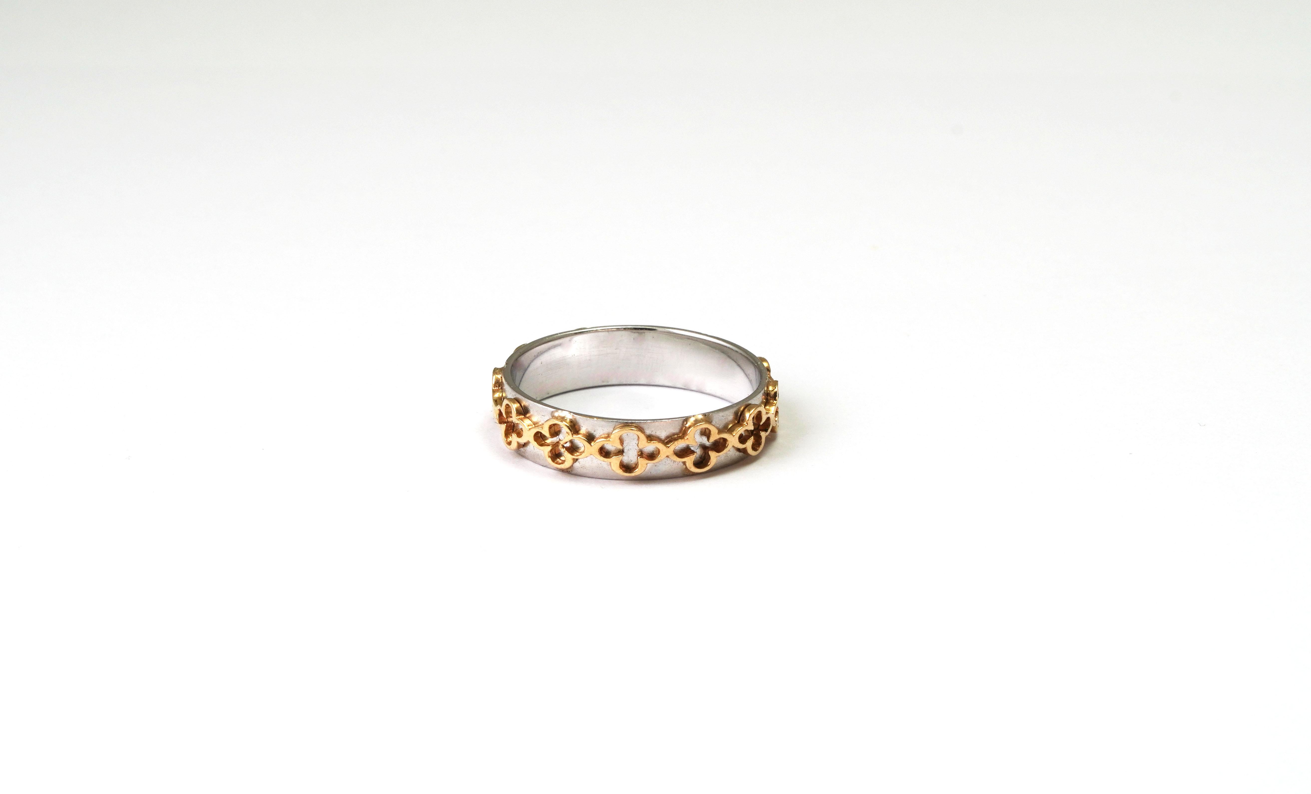 14 kt White and Yellow Gold Ring In New Condition For Sale In София, BG