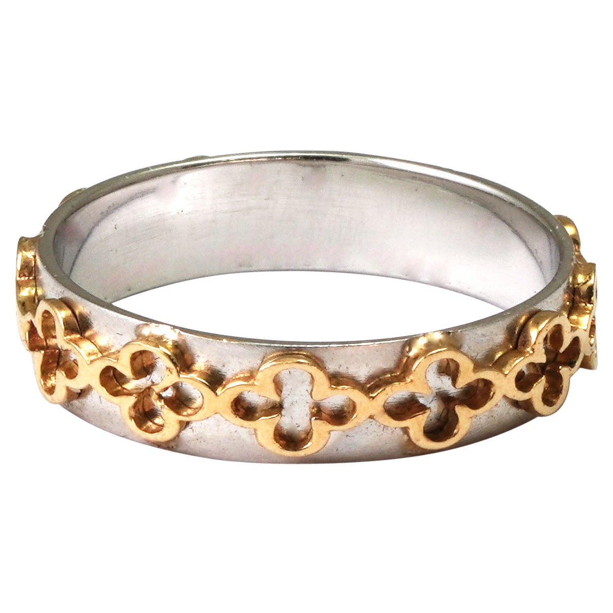 Anello in oro bianco e giallo 14 kt in vendita