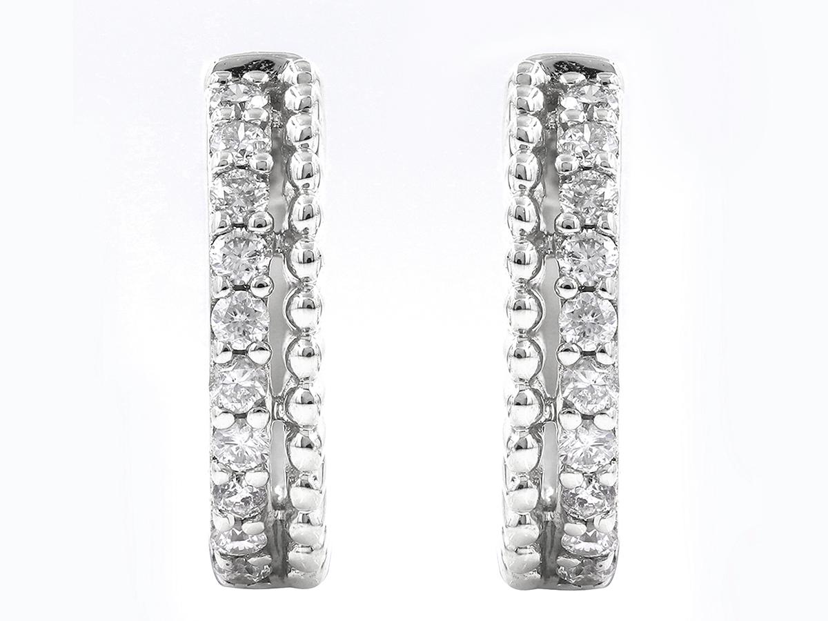 Materiale:  Oro bianco 14KT
Peso dell'oro: 2,22 grammi
Dimensioni dell'orecchino: 12.84mmX12.89mmX2.81mm
Incastonato con : Diamante 
A. Stone : 20 diamanti naturali

Carati di diamante: 0,21
Colore del diamante :  GH
Chiarezza del diamante : 