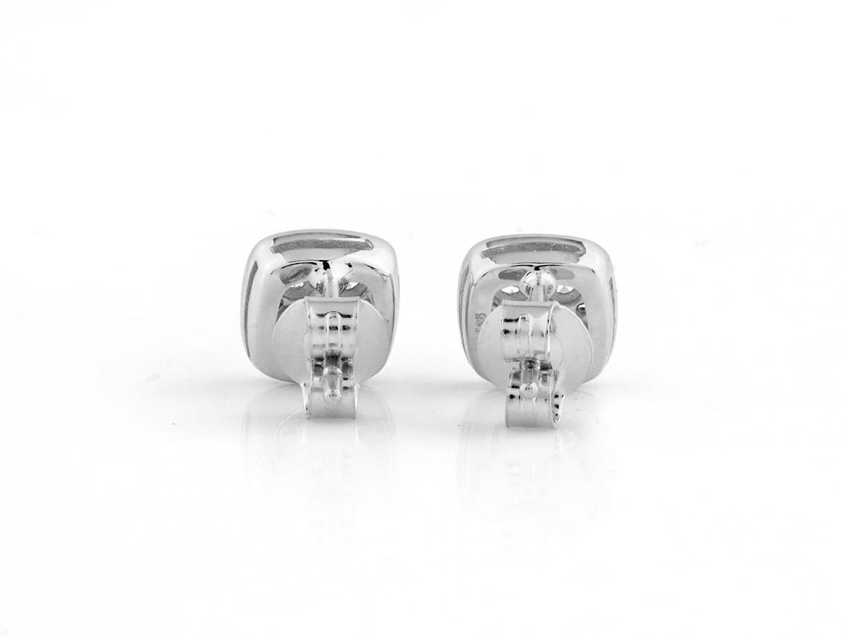 Oro bianco 14 kt - Orecchini con perno a cuscino con pavé da 0,32 carati (diamante naturale) in vendita 2