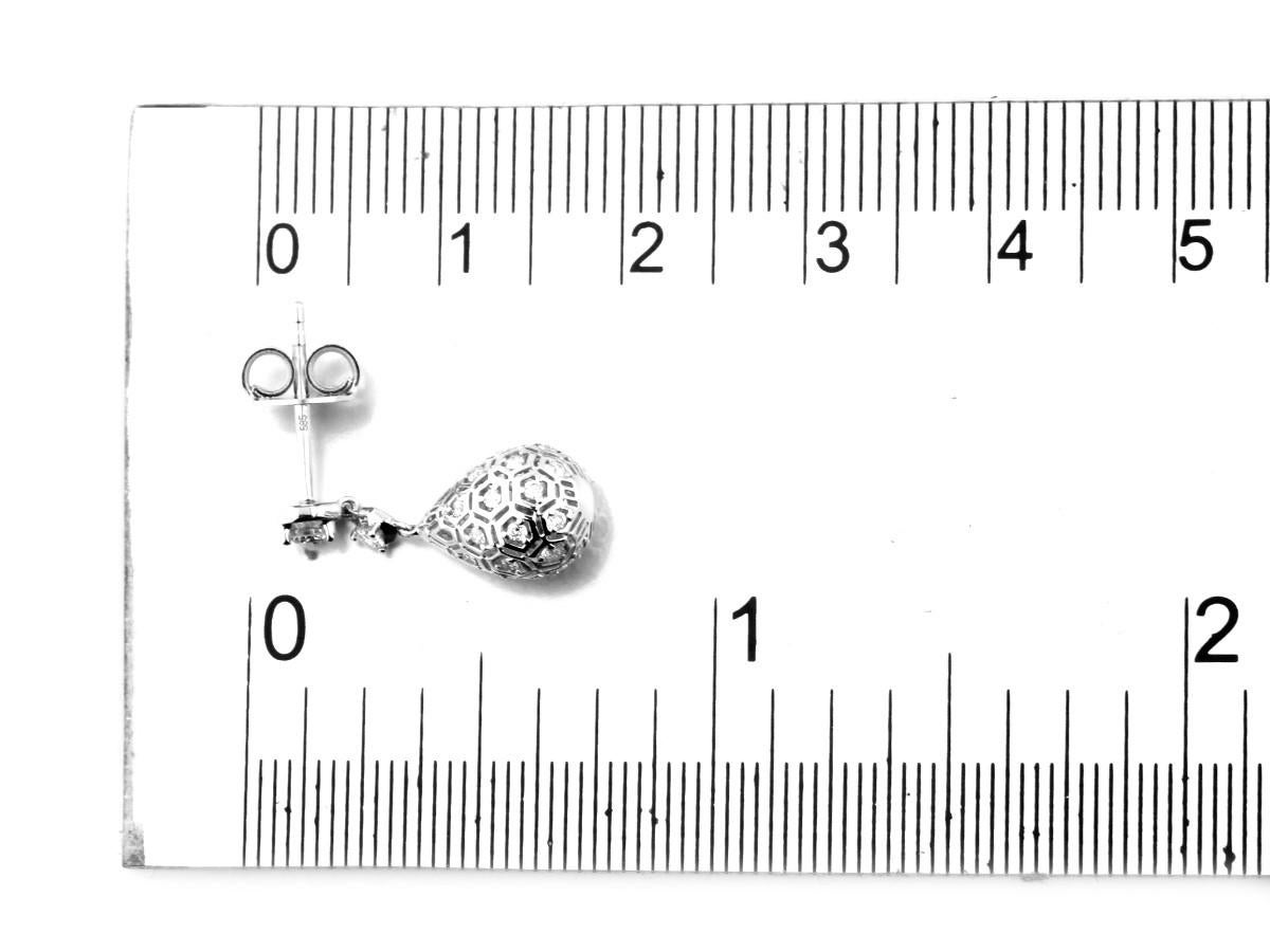 14 kt. Gouttes 'Honeycomb Harmony' en or blanc 0,53ct (Diamant Naturel)