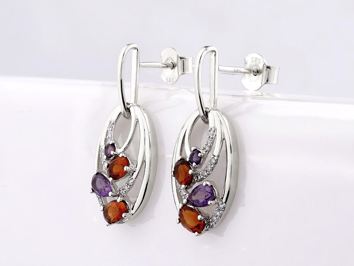 Contemporain Or blanc 14 kt 1.24ct Améthyste et Citrine - 