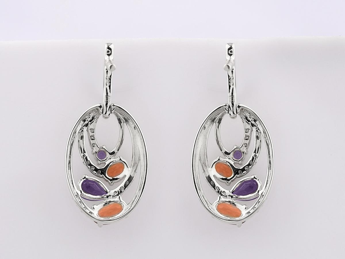 Or blanc 14 kt 1.24ct Améthyste et Citrine - 