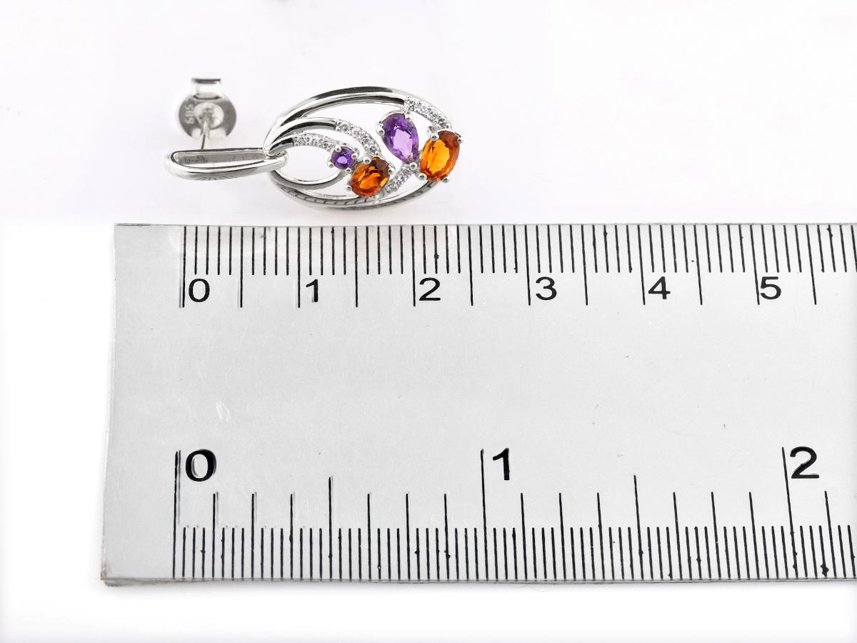 Or blanc 14 kt 1.24ct Améthyste et Citrine - 