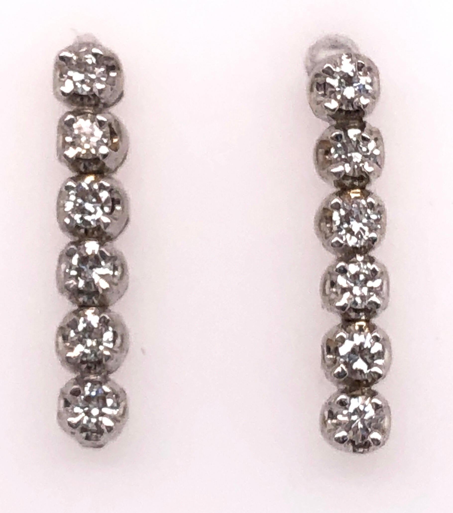 14 Karat Gold und Diamant Freestyle-Tropfen-Ohrringe 0,75 Gesamtgewicht Diamanten für Damen oder Herren im Angebot