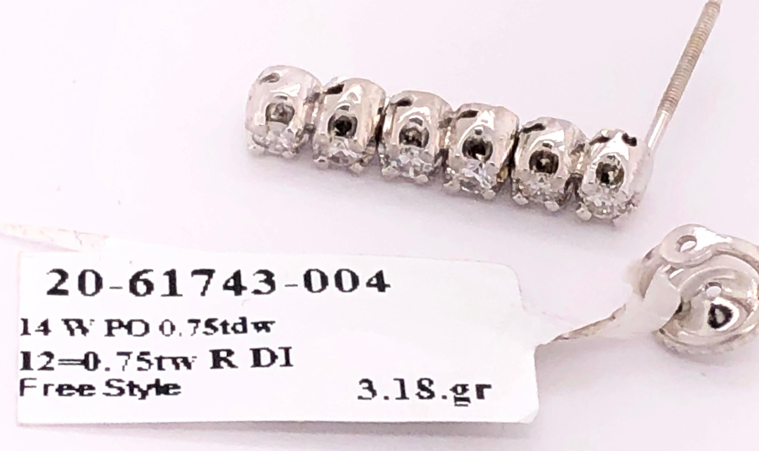 14 Karat Gold und Diamant Freestyle-Tropfen-Ohrringe 0,75 Gesamtgewicht Diamanten im Angebot 2