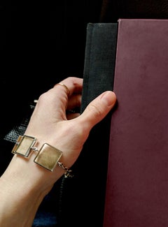 Fourteen Karat White Gold Art Deco Style Bracelet with Lemon Quartzes