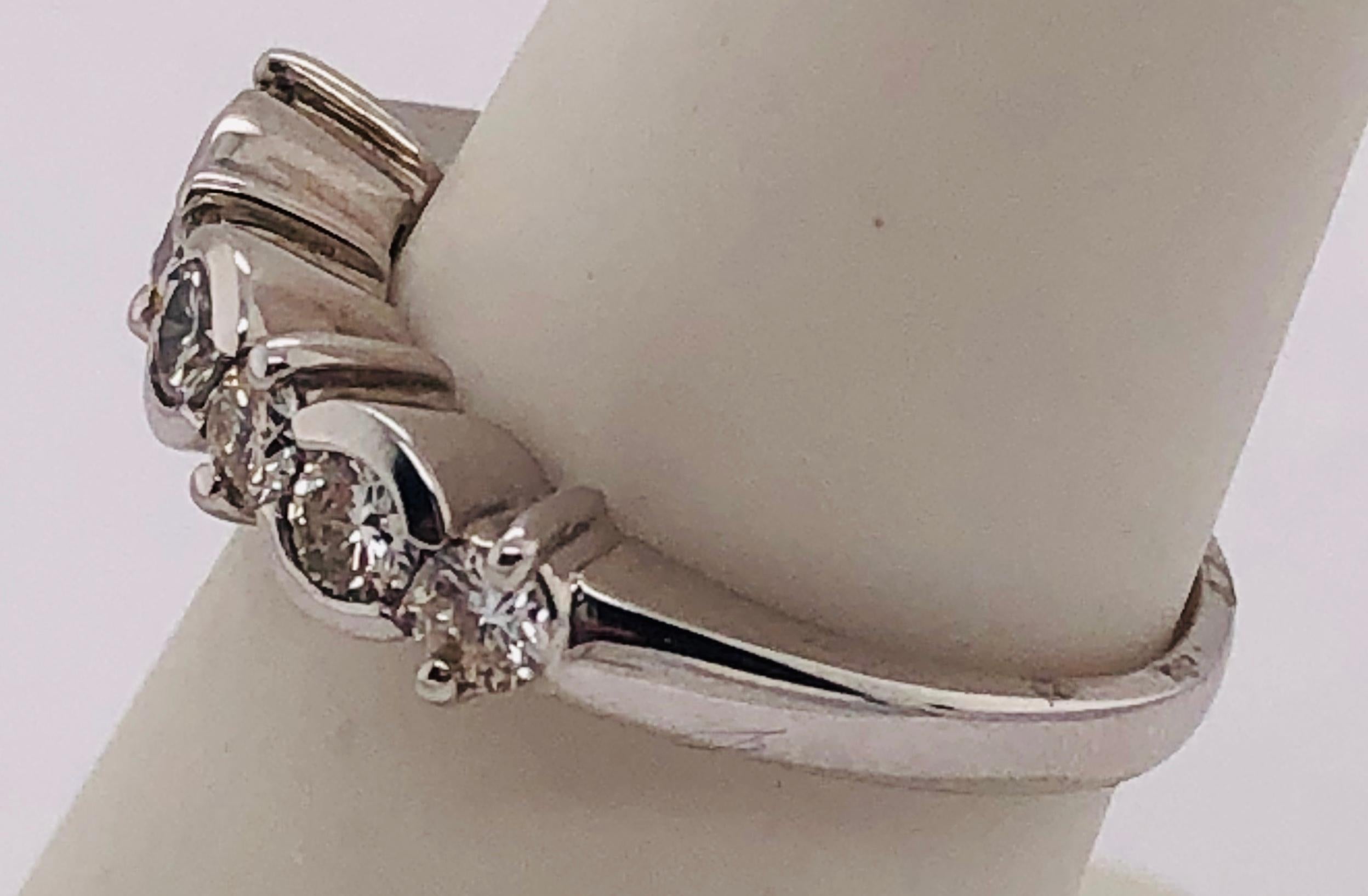 14 Karat White Gold Diamond Band Anniversary Bridal Ring 0.75 TDW For Sale 3