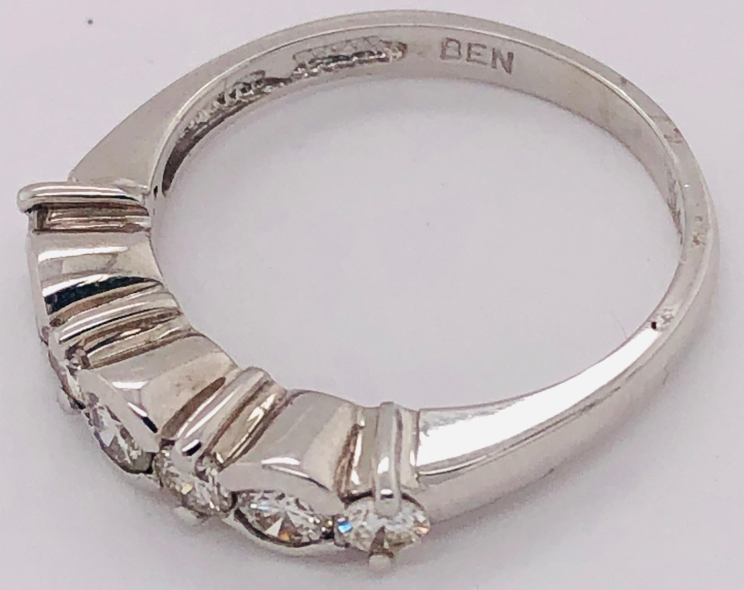 14 Karat White Gold Diamond Band Anniversary Bridal Ring 0.75 TDW For Sale 4