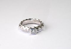 14 Karat Weißgold Diamantring mit Diamant