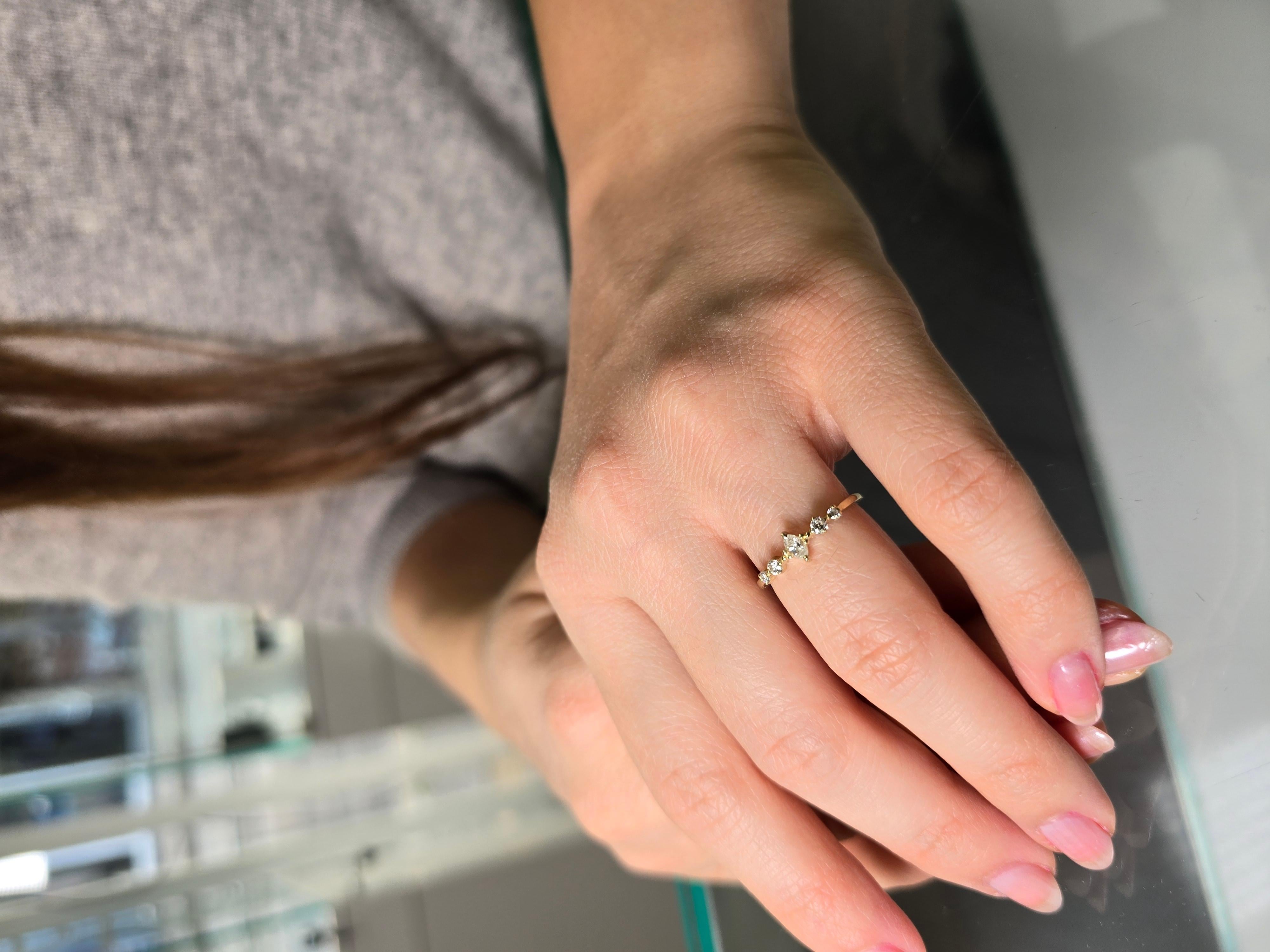 Anello con diamante in oro bianco 14 kt in vendita 2