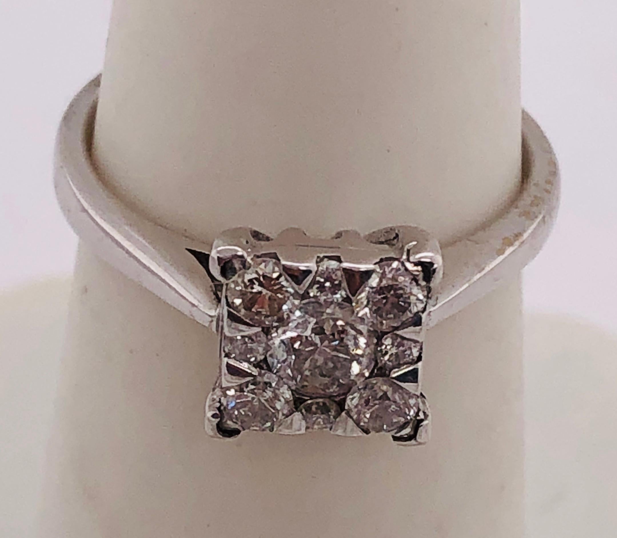 14 Karat White Gold Engagement Bridal Ring with Diamonds 0.67 TDW In Good Condition For Sale In Stamford, CT