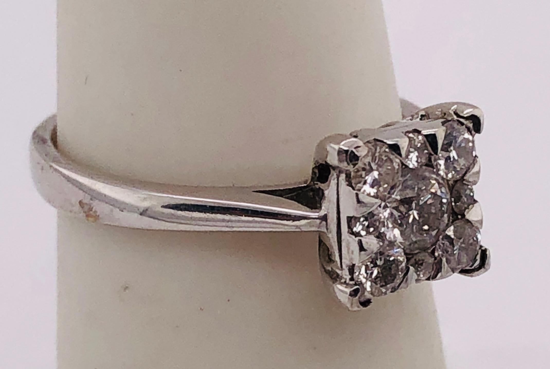 14 Karat White Gold Engagement Bridal Ring with Diamonds 0.67 TDW For Sale 1