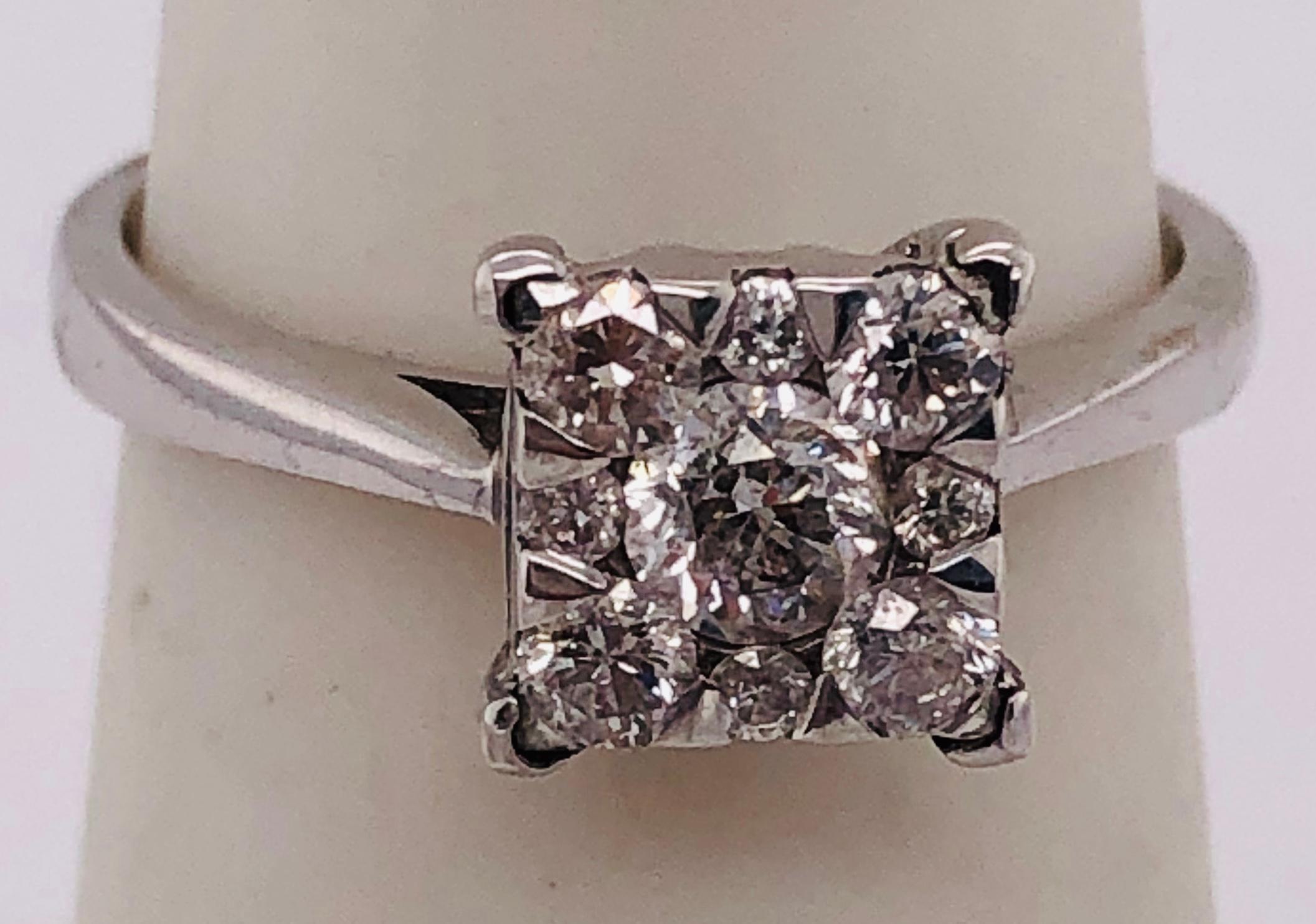 Modern 14 Karat White Gold Engagement Bridal Ring with Diamonds 0.67 TDW For Sale