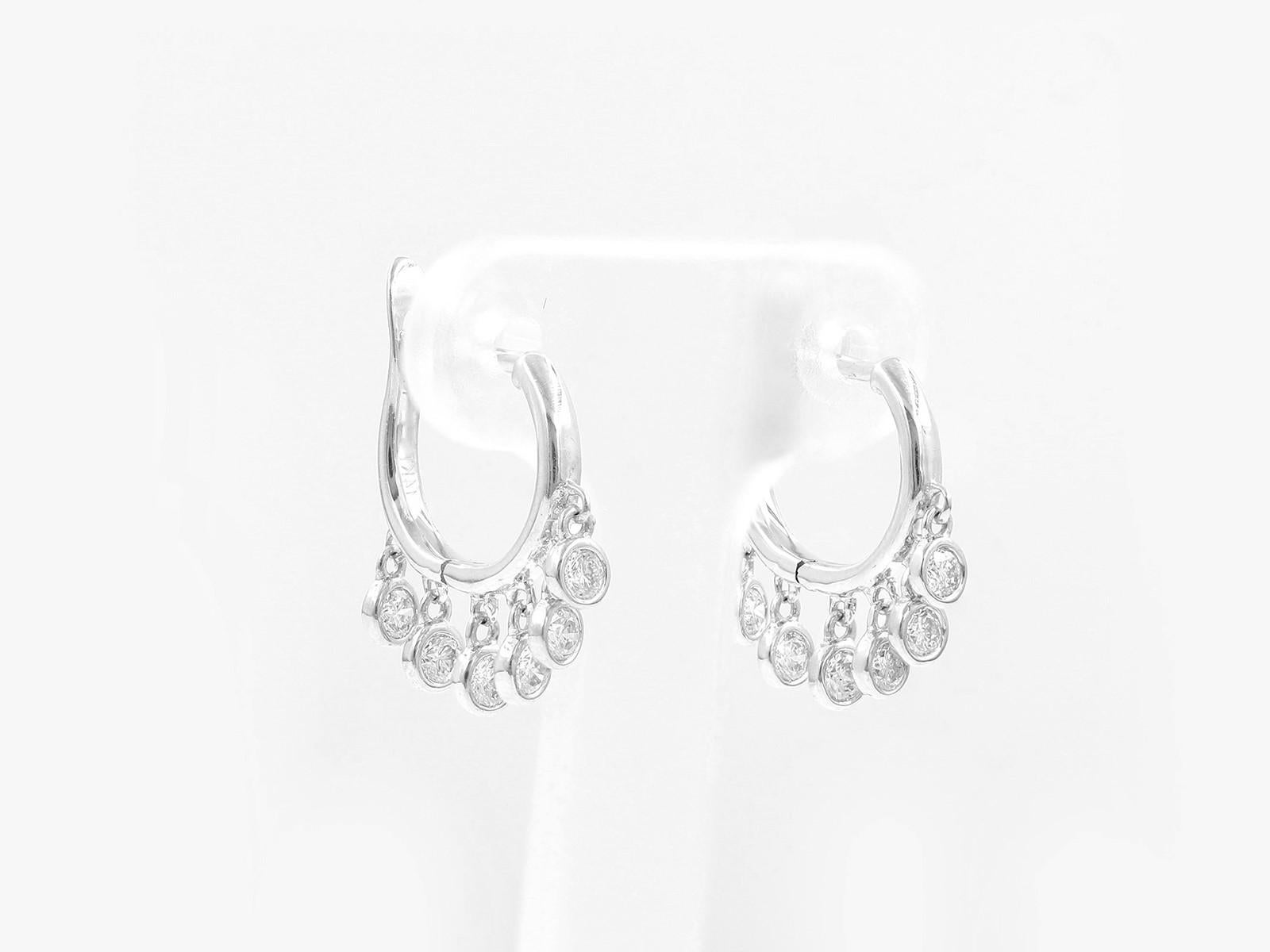 Taglio brillante 14 kt. Orecchini pendenti 