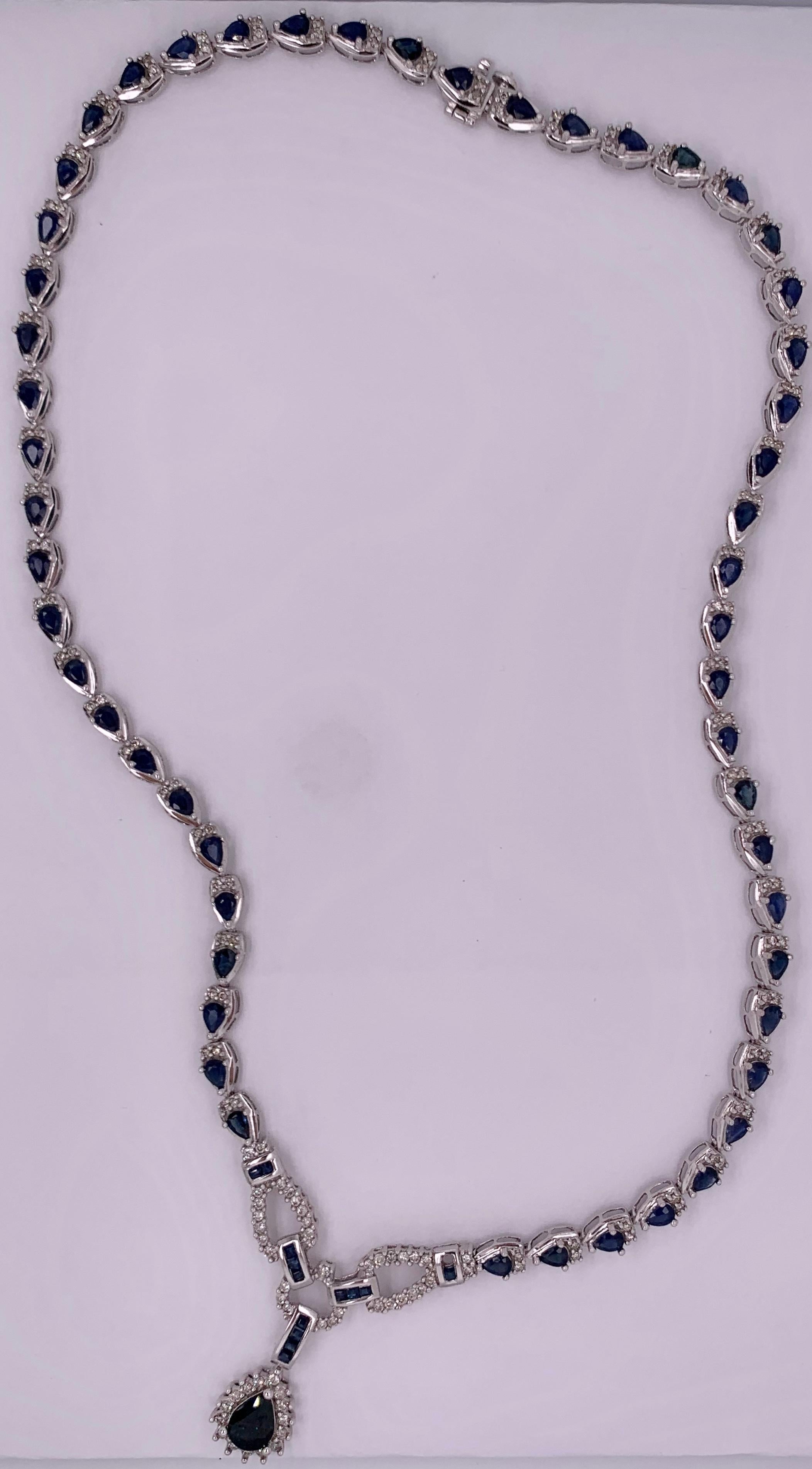 collier en or blanc 14 KT 2 CT TDW  23 Grammes 17 Pouces  Fait dans un style de lien fantaisie 