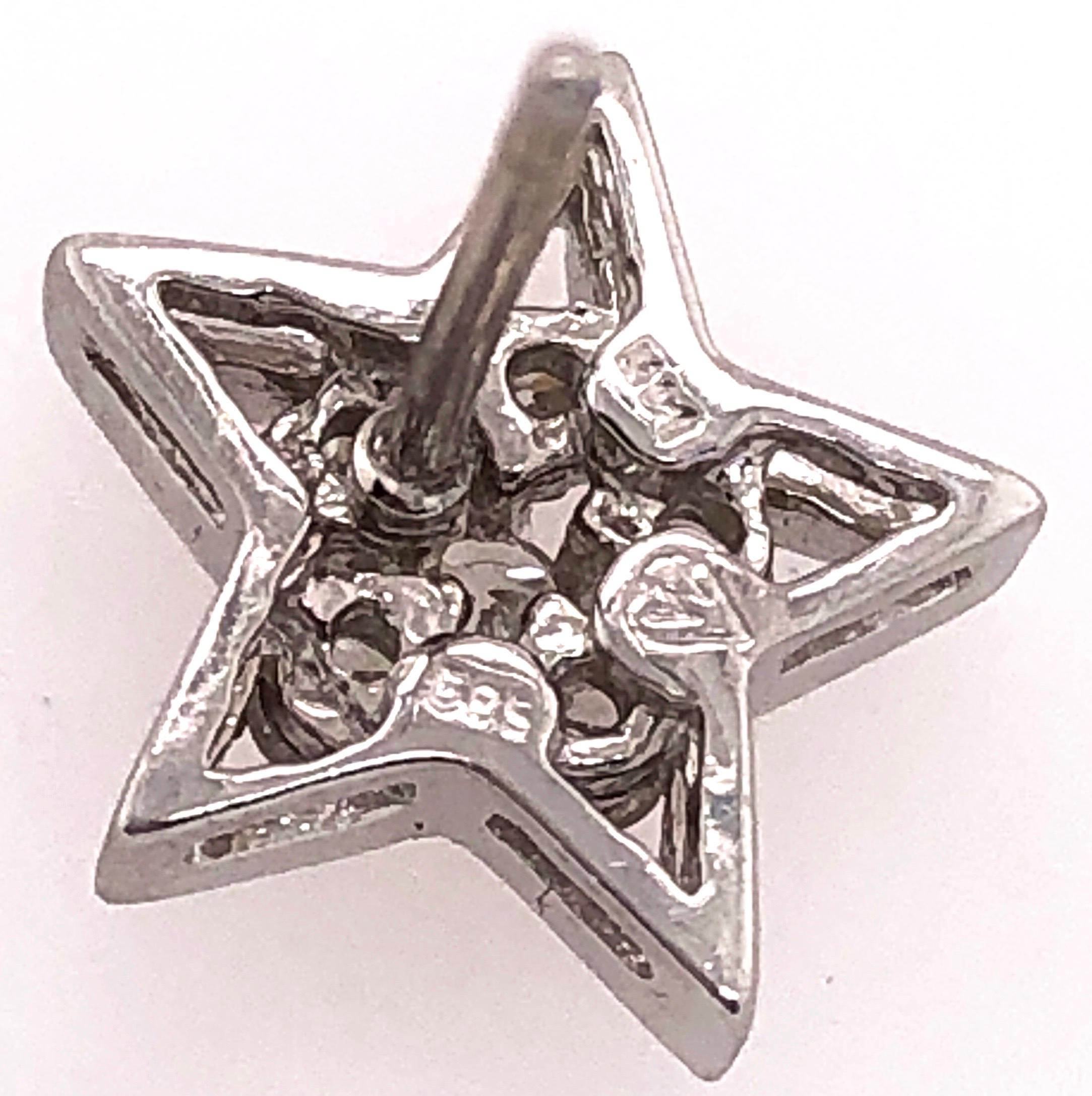 14 Karat White Gold with Diamonds Star Earrings 0.50 Total Diamond Weight For Sale 2