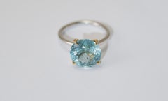 14 kt White & Yellow Gold Ring with Indicolite Tourmaline