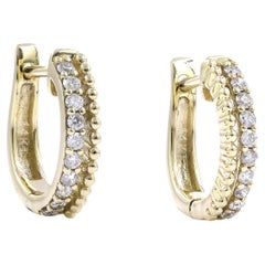 14 kt. Yellow gold - 0.21ct Diamond (Natural) Double Row Huggie