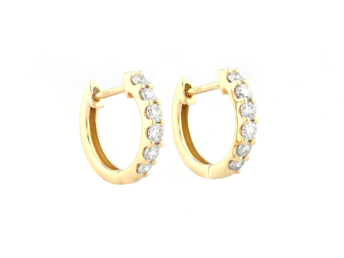 Taille brillant 14 kt Or jaune 0.38ct (Diamant Naturel) 