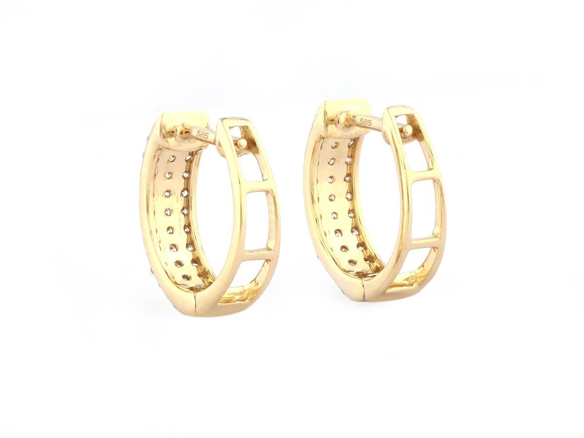 Taglio brillante 14 kt. Abbracci in oro giallo da 0,43 carati (diamante naturale) 