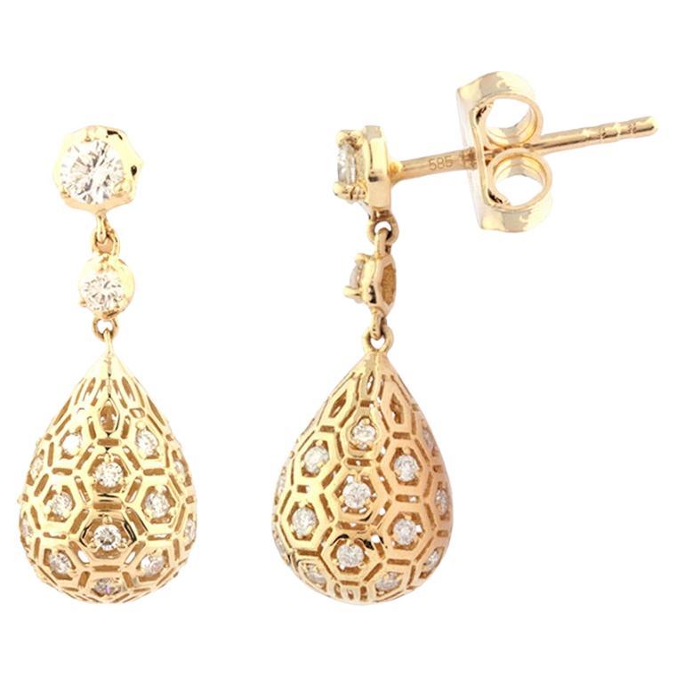 14 kt. Gouttes
Honeycomb Harmony
en or jaune 0,53ct (Diamant Naturel)"