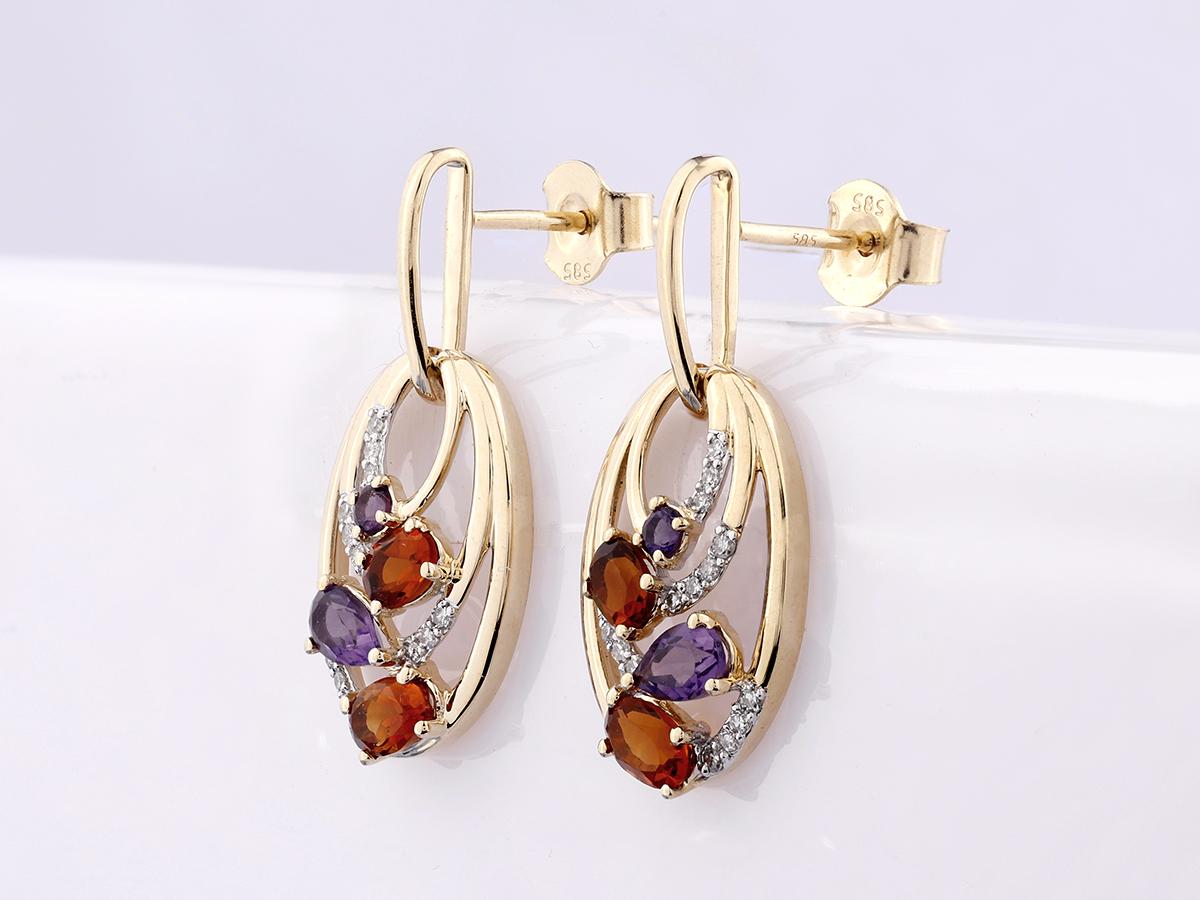 Contemporaneo Oro giallo 14 kt 1,24ct Ametista e Citrino - 