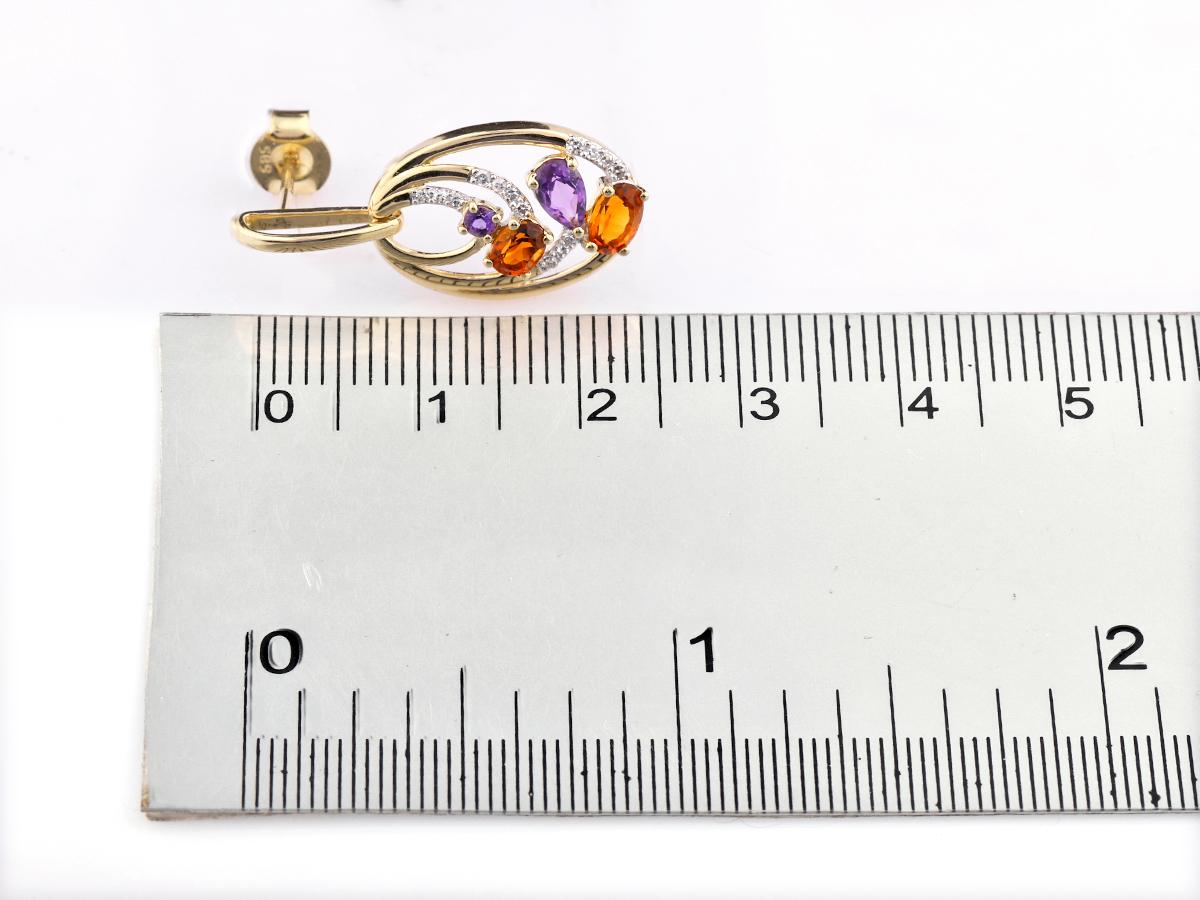 Oro giallo 14 kt 1,24ct Ametista e Citrino - 
