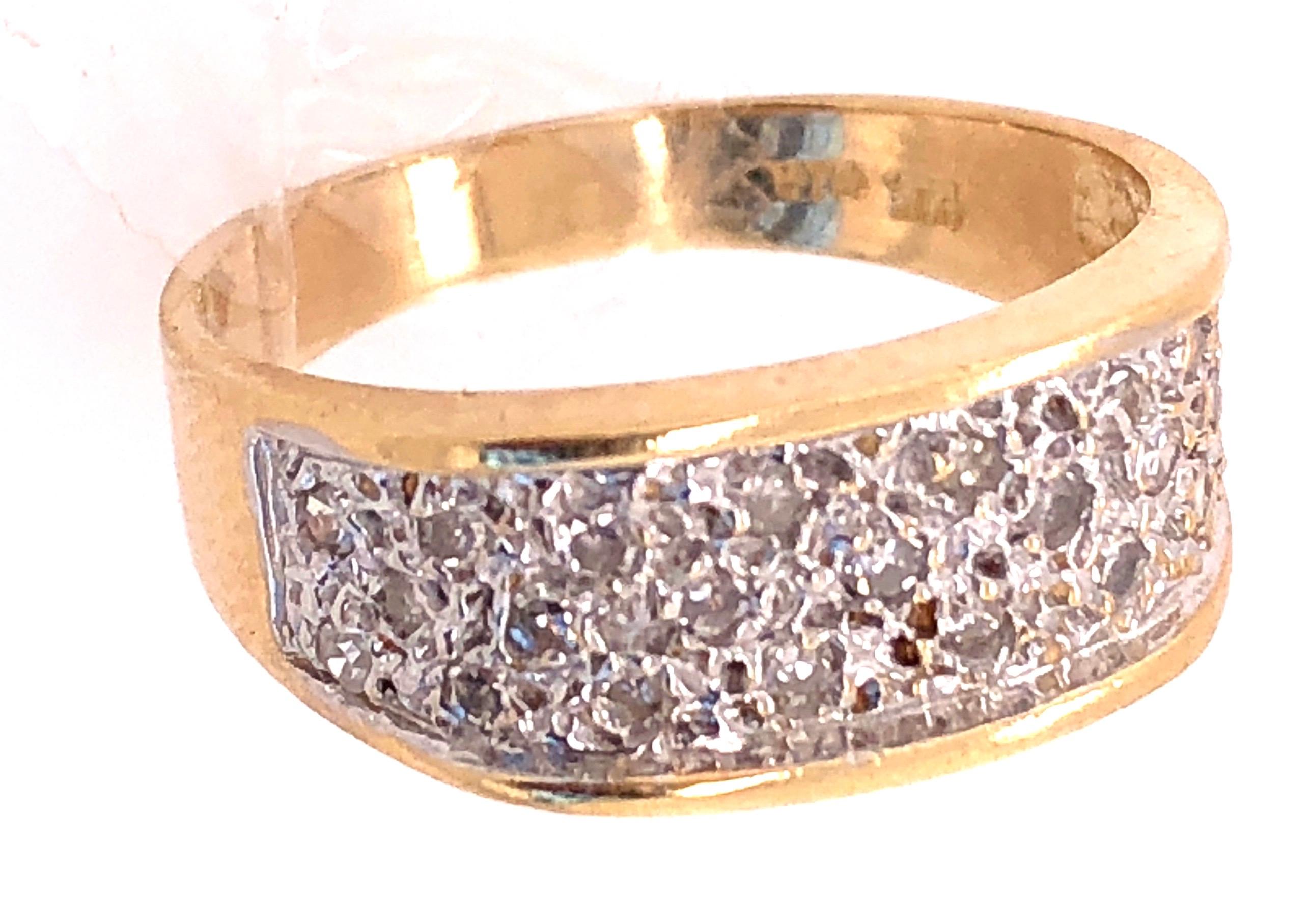 14 Karat Yellow Gold and Diamond Encrusted Fashion Ring 0.50 TDW For Sale 4