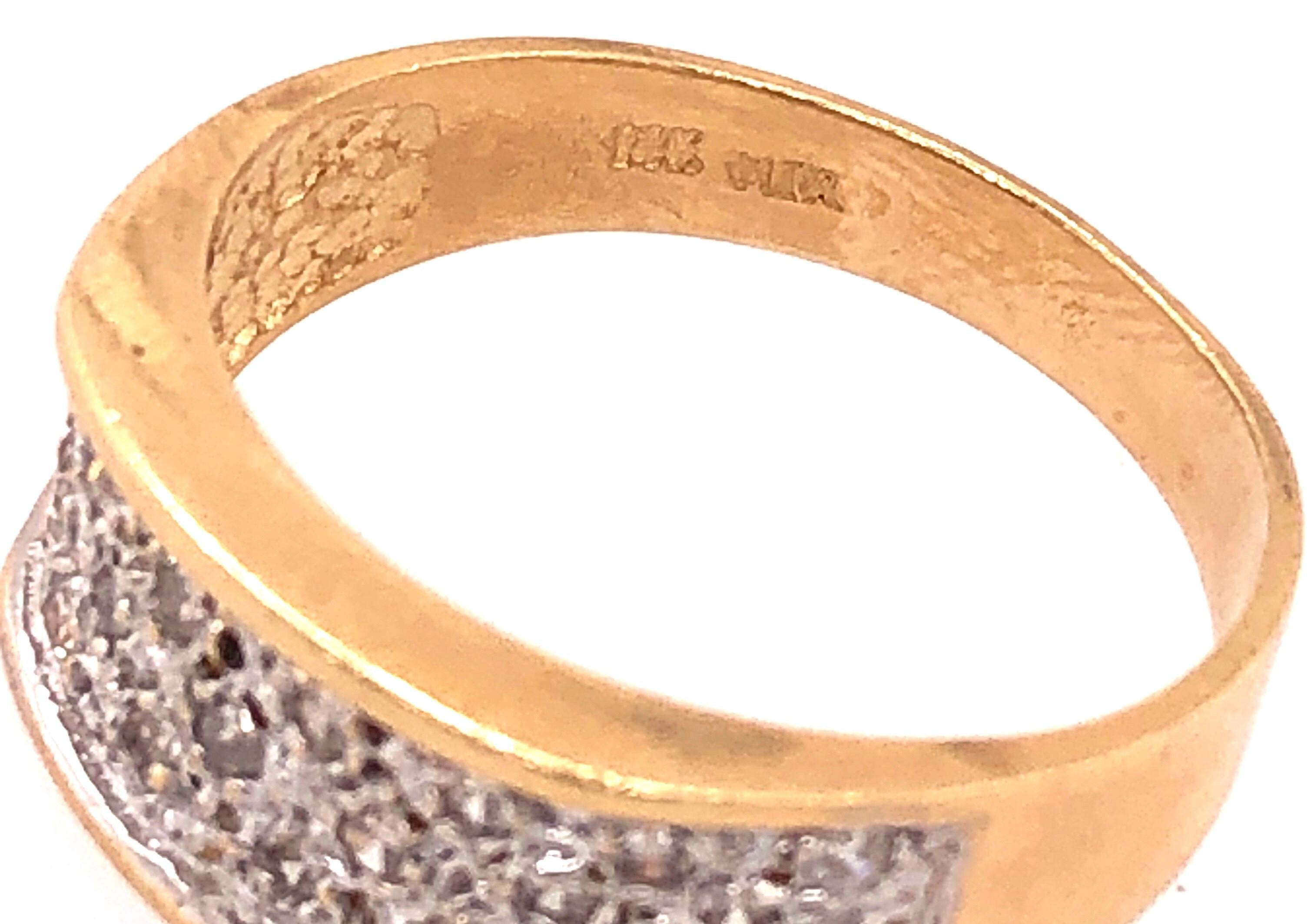 Modern 14 Karat Yellow Gold and Diamond Encrusted Fashion Ring 0.50 TDW For Sale