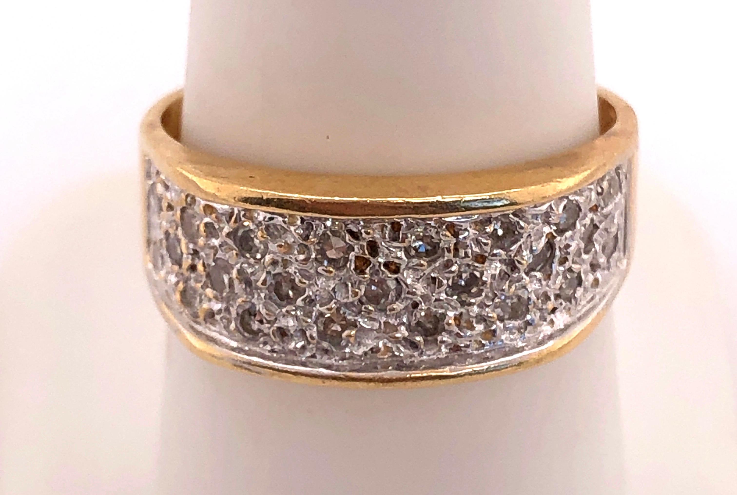 Women's or Men's 14 Karat Yellow Gold and Diamond Encrusted Fashion Ring 0.50 TDW For Sale