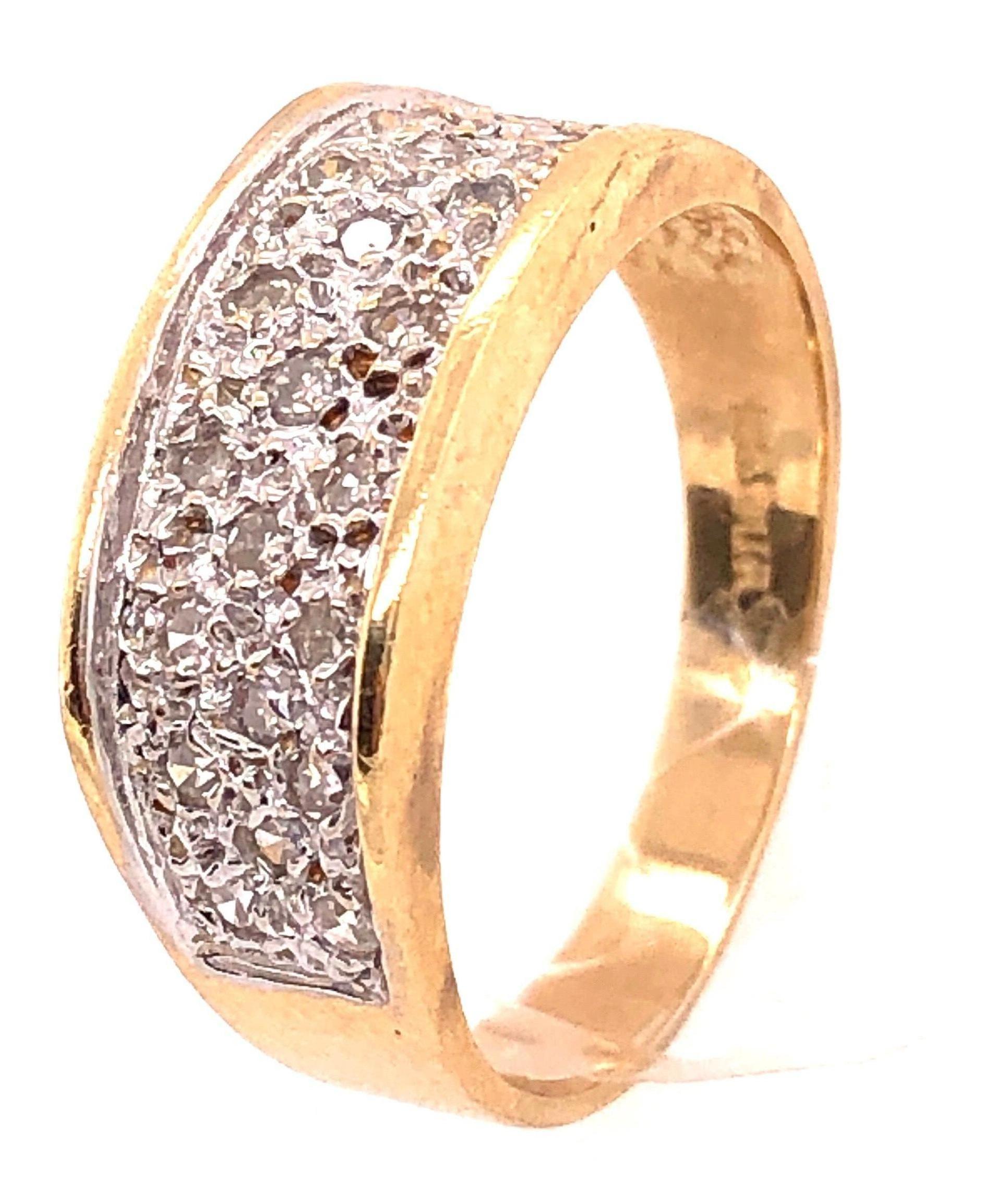 14 Karat Gelbgold und mit Diamanten besetzter Modering 0,50 TDW im Angebot 3