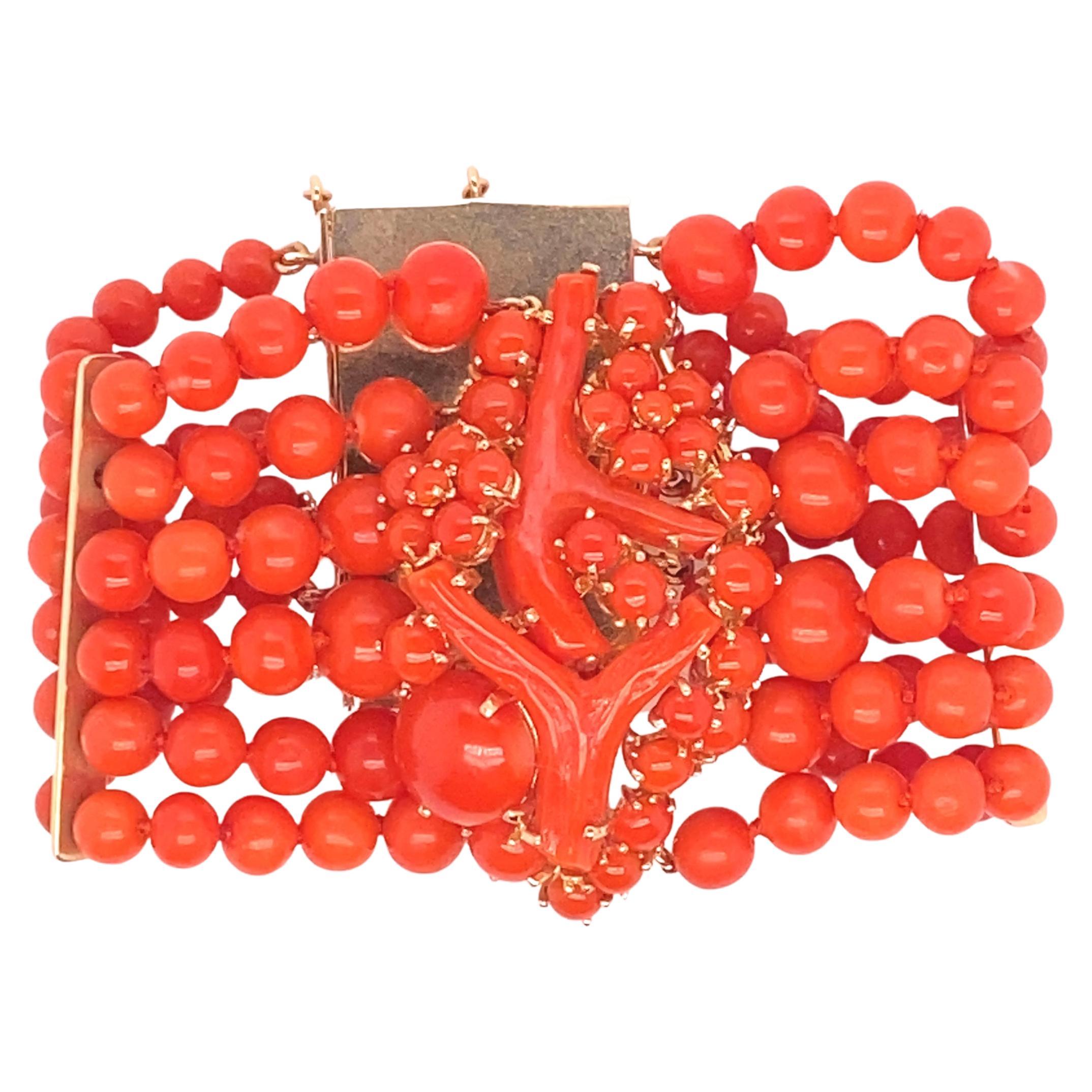 Red Coral Bracelet Italian Cameo Mediterranean Italian Corail Rouge Genuine  Not dyed NOBAMBOO Certificate
