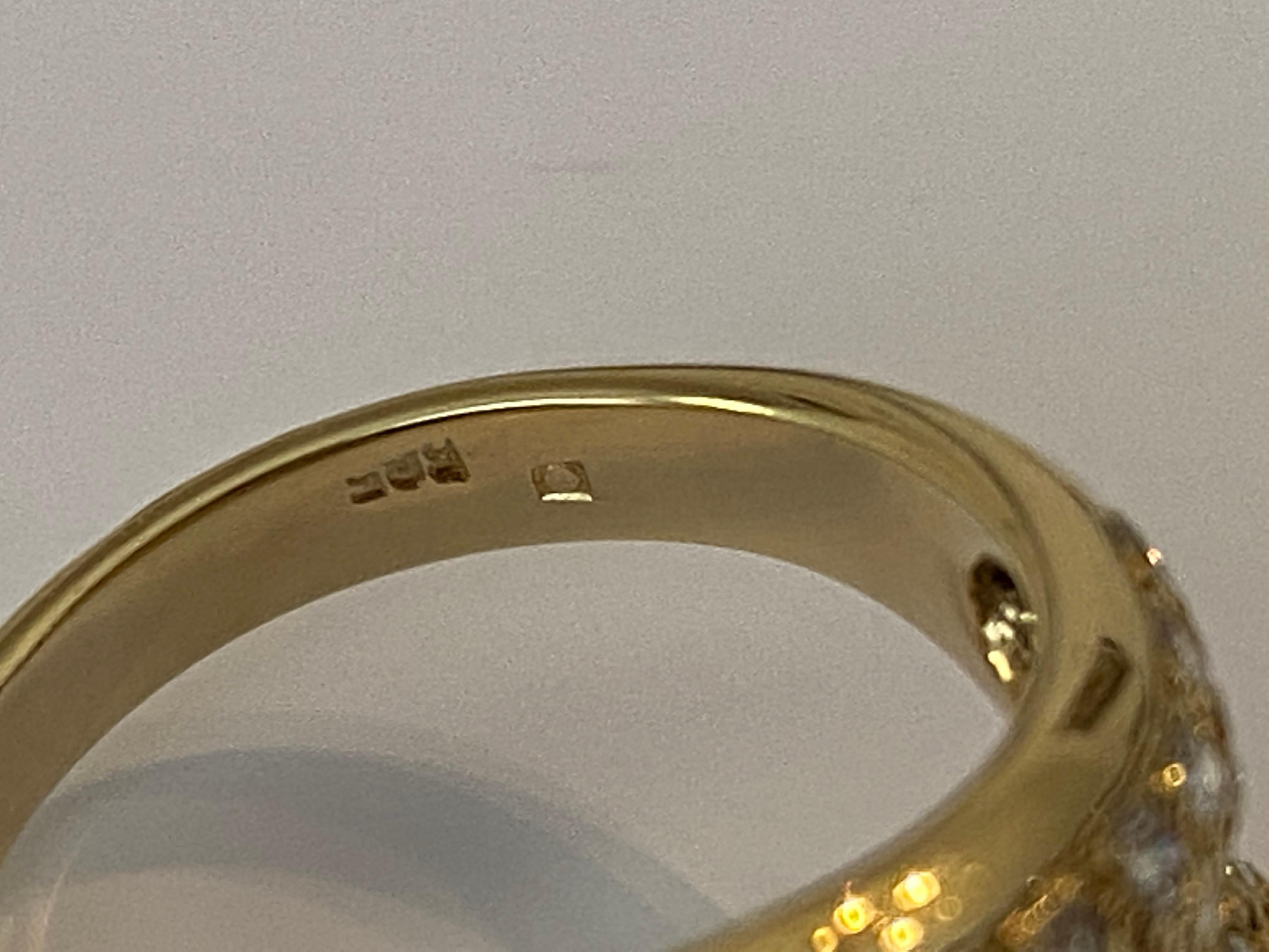 14k Yellow Gold Band Ring with 0.80ct Diamonds For Sale 5