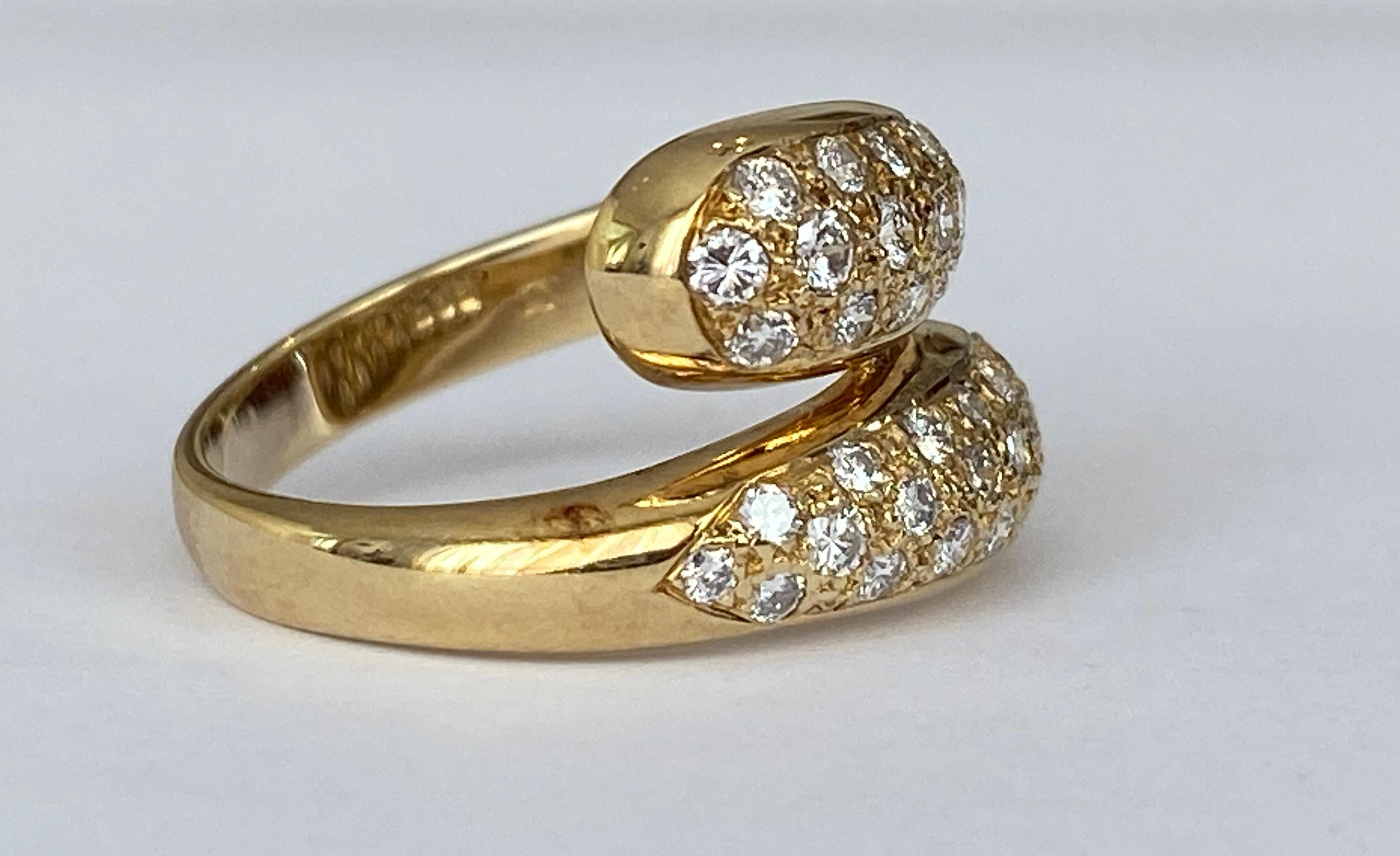 Brilliant Cut 14k Yellow Gold Band Ring with 0.80ct Diamonds For Sale