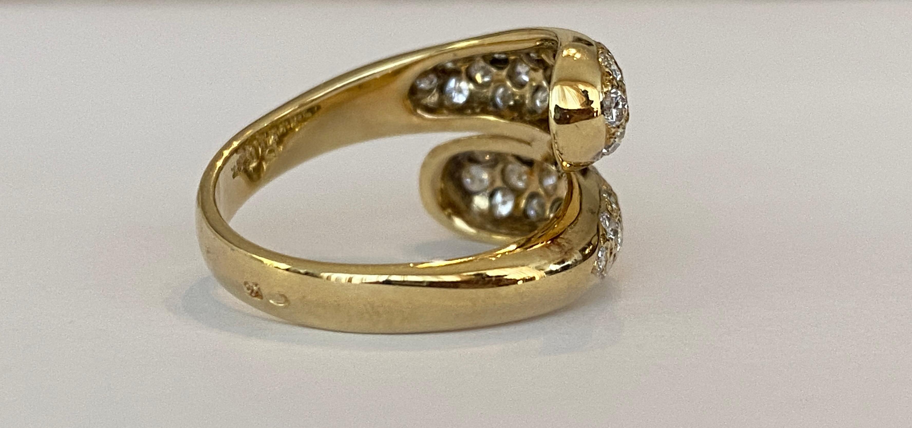 14k Yellow Gold Band Ring with 0.80ct Diamonds For Sale 1